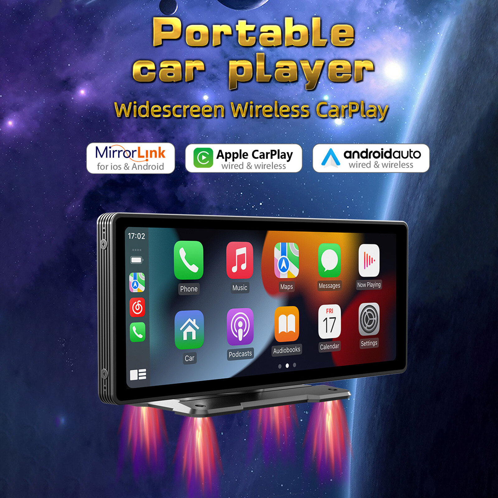 10.26″Wireless Portable Bluetooth Car MP5 Player HD Large Screen + 4 LED CameraB