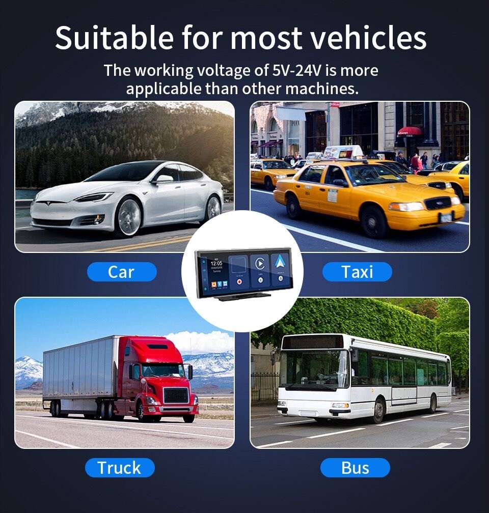 11.26″ Wireless CarPlay & Android Auto Screen with 64GB SD Card and Backup Camer