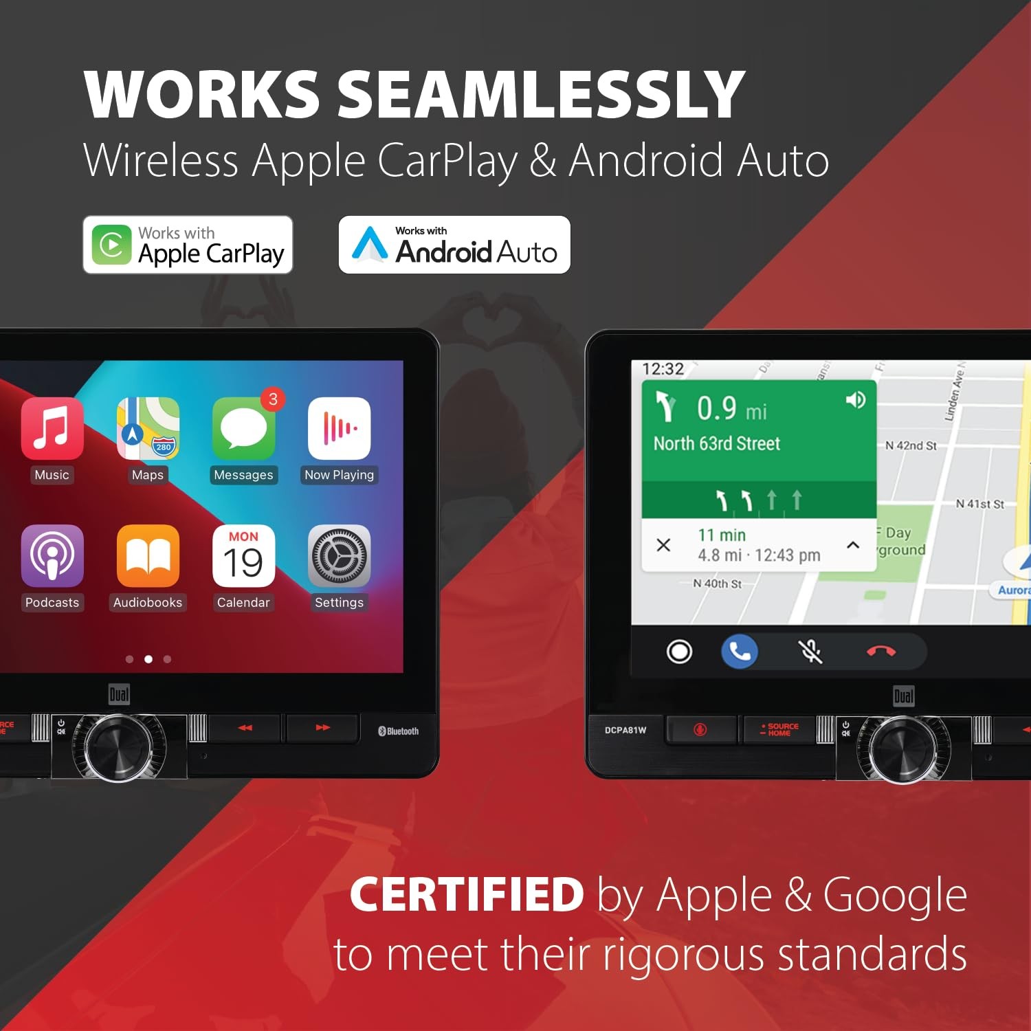 Dual Electronics DCPA81W 8-inch Certified Apple CarPlay Android Auto Wired or…