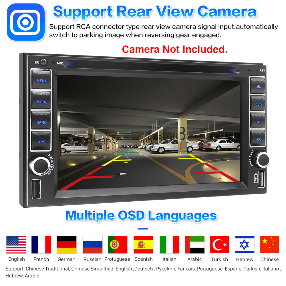 6.2″ Double 2Din Car Stereo Apple Carplay GPS Radio Touch Screen CD DVD Player