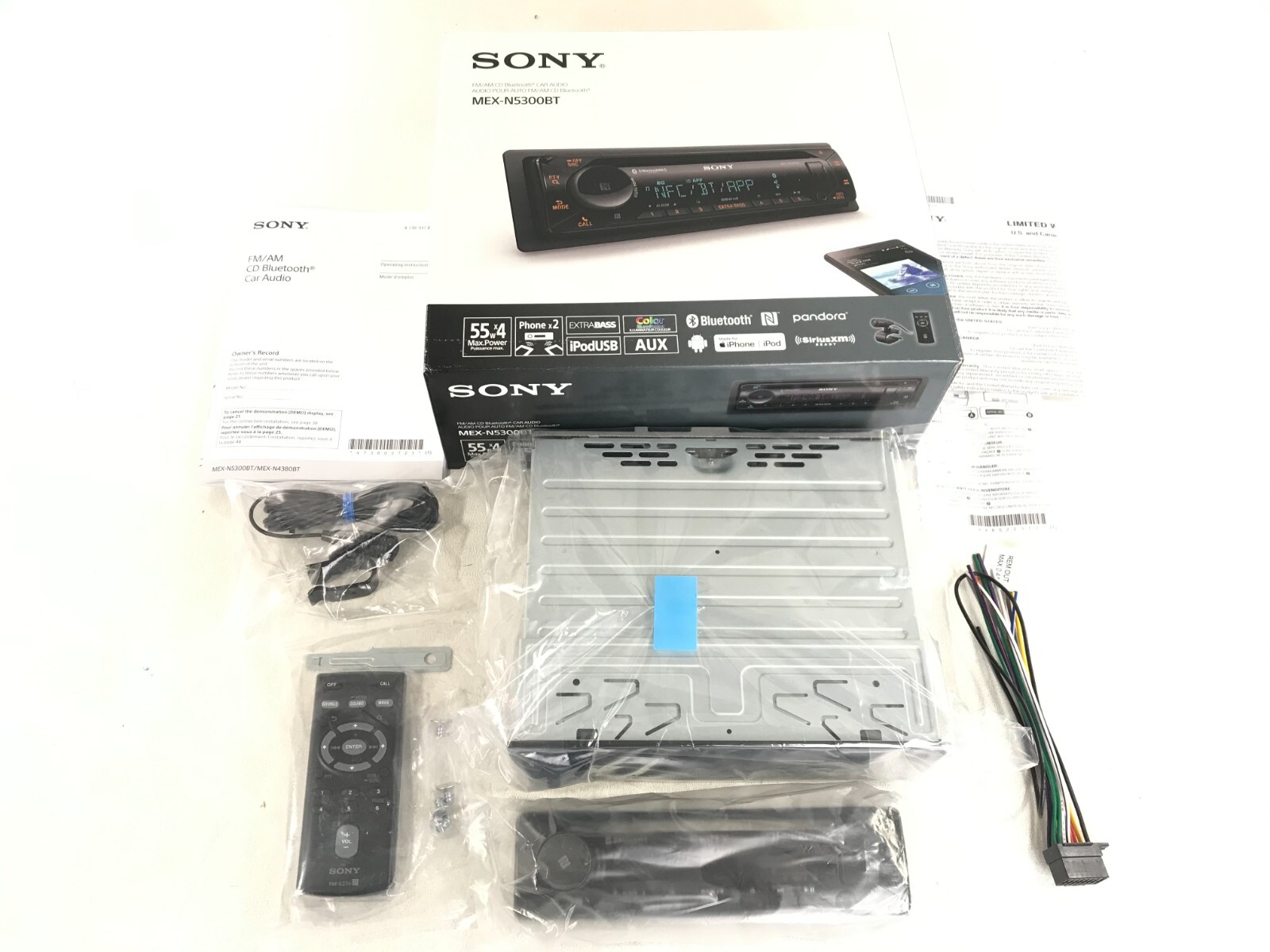 Sony MEX-N5300BT Bluetooth CD Extra Bass 55w x 4 Android iPhone AM FM XM USB Aux