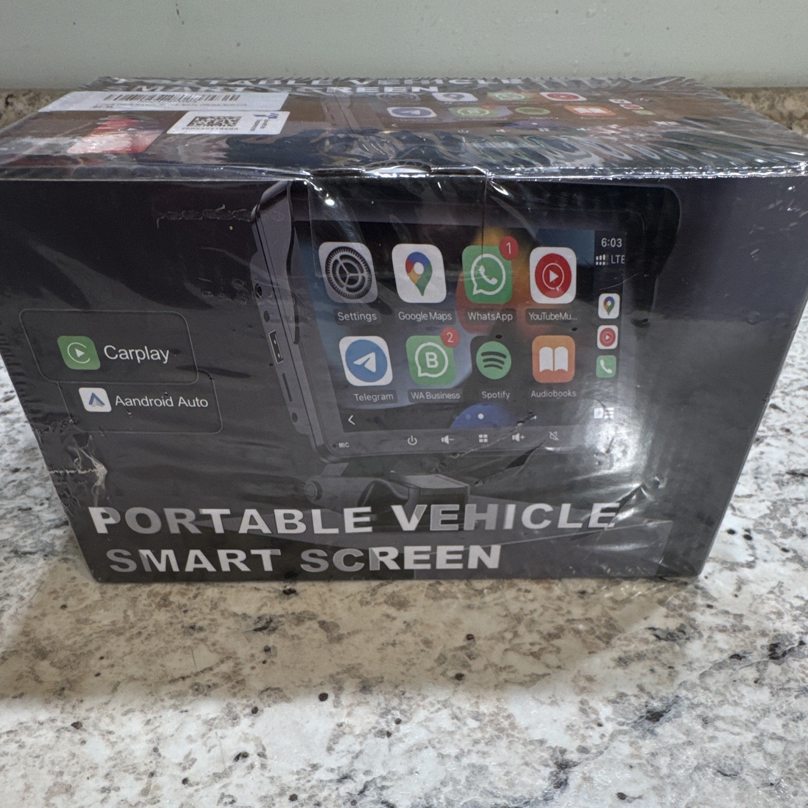 Portable Vehicle Smart Screen 7in Touchscreen CarPlay Android Auto Bluetooth USB