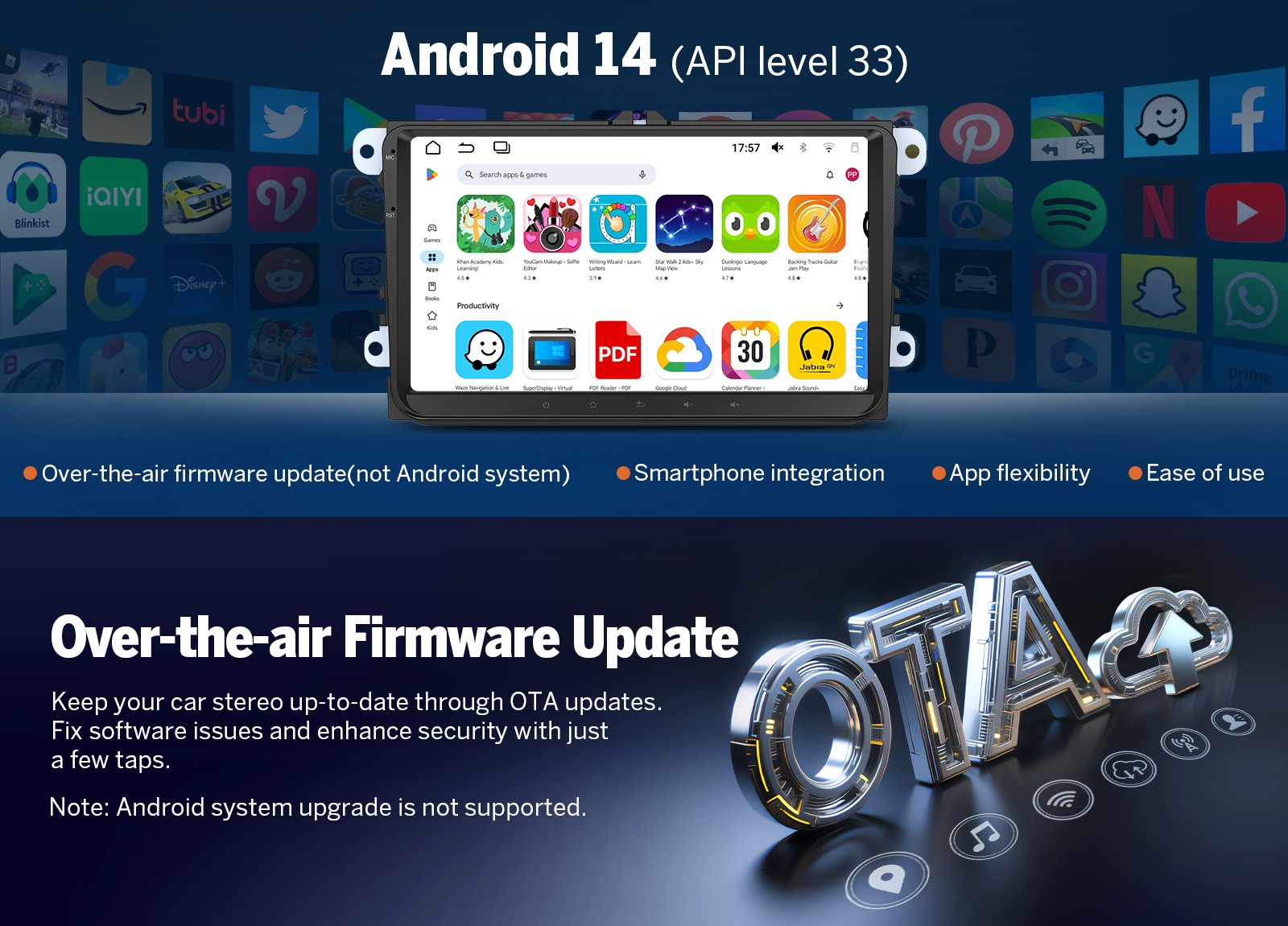 Eonon VWX7A Android 14 4+64 9″IPS for VW Amarok Caddy EOS Car Stereo CarPlay GPS