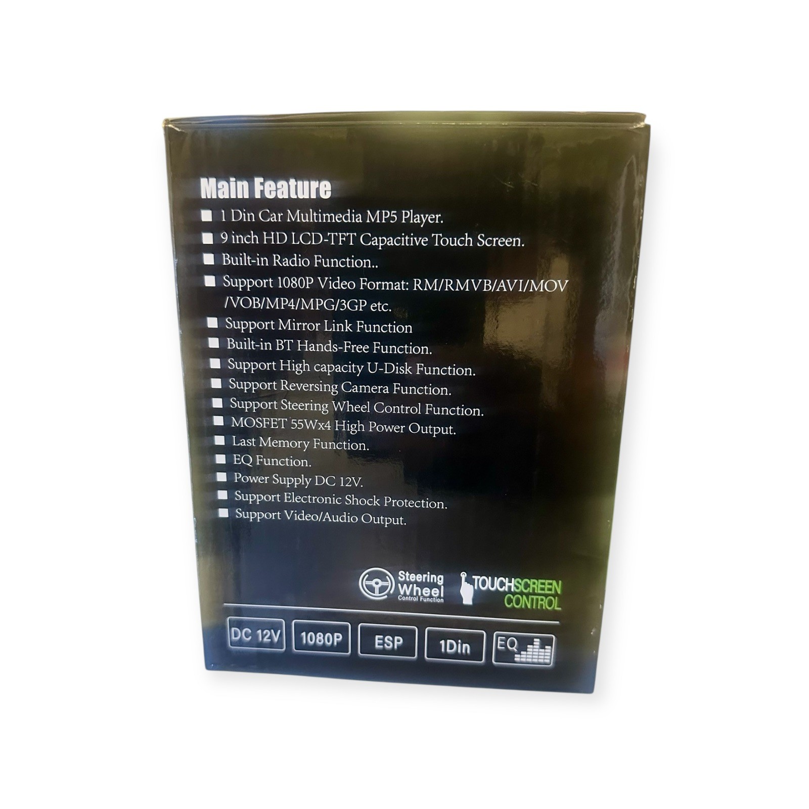 9 In. HD LCD Car Multimedia Player And Backup Camera 1 DIN Screen