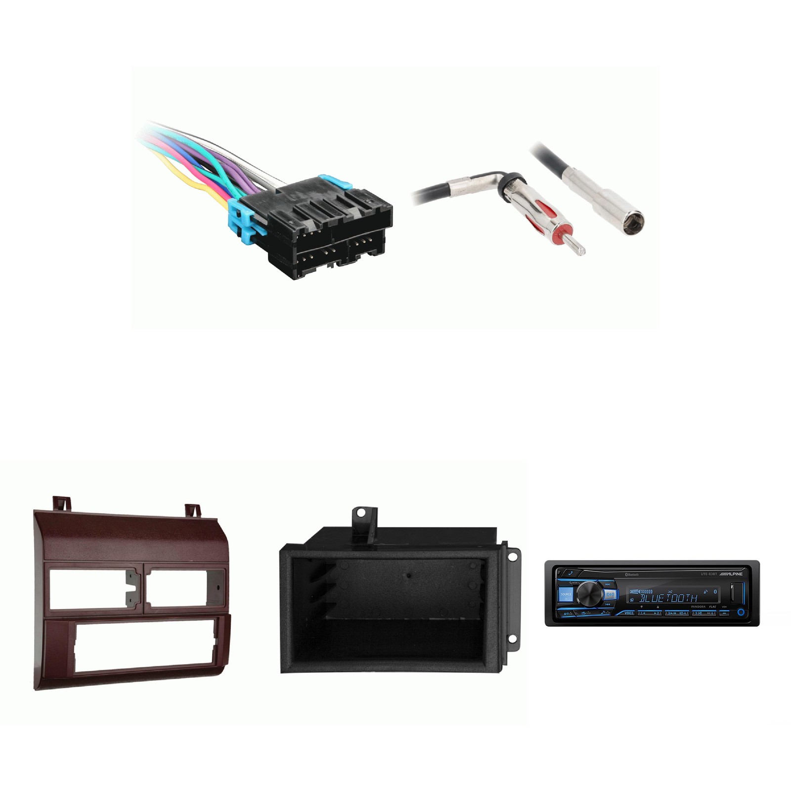 Chevrolet GMC CK 88-94 Alpine UTE-83BT Bundle Maroon Red Dash