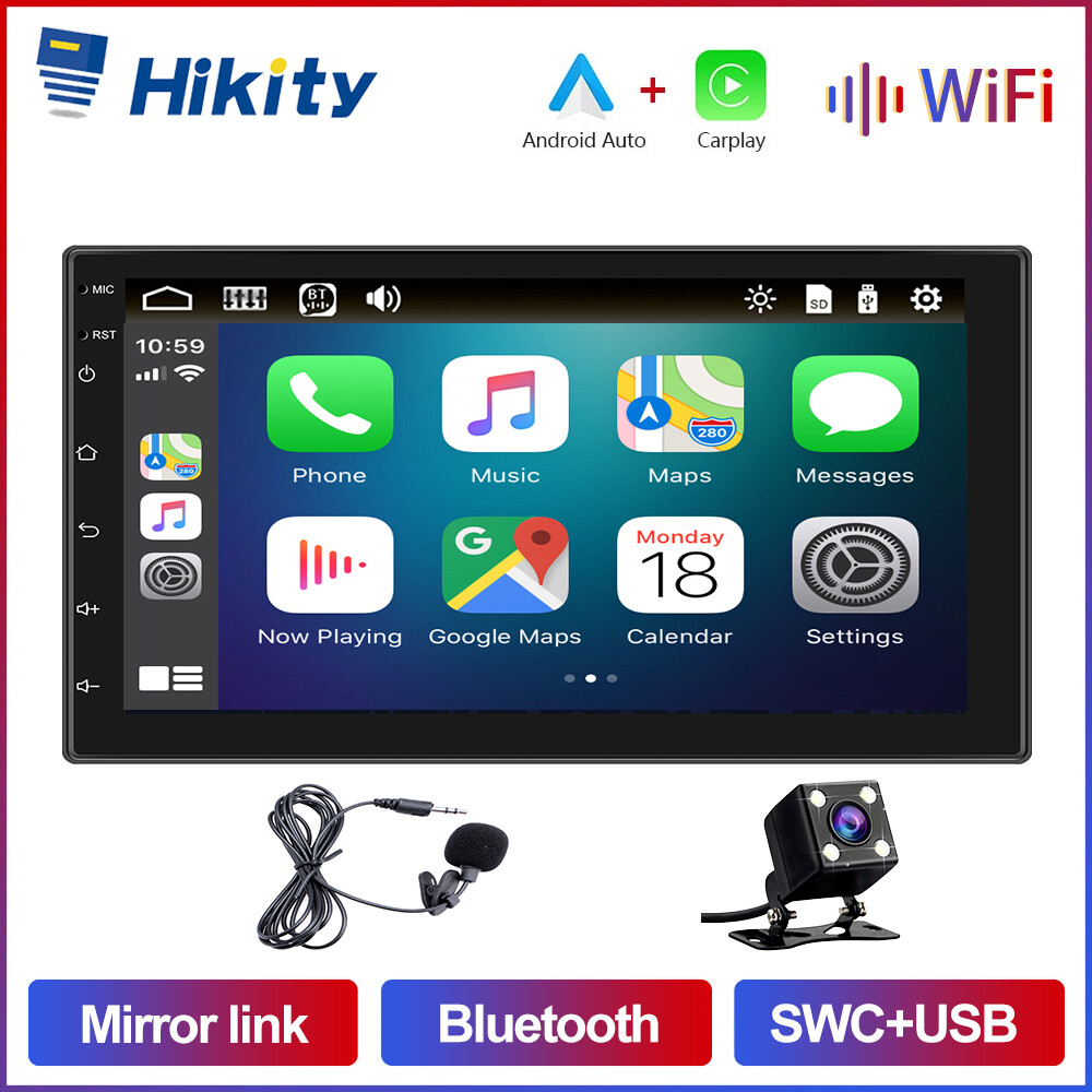 7″ Apple/Android Carplay Car Stereo Radio Touch Screen Bluetooth USB +MIC+Camera