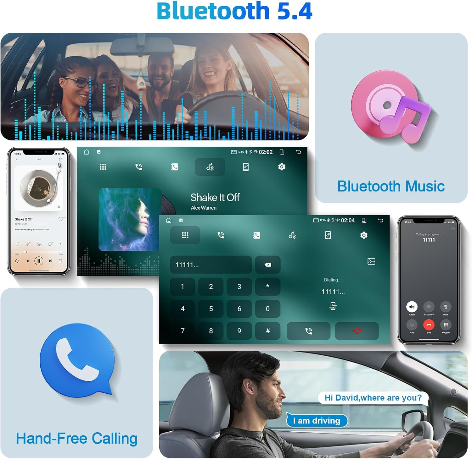 2+64G 10.1-Inch Android 14 Car Stereo IPS Touchscreen Screen Car Radio with Carp