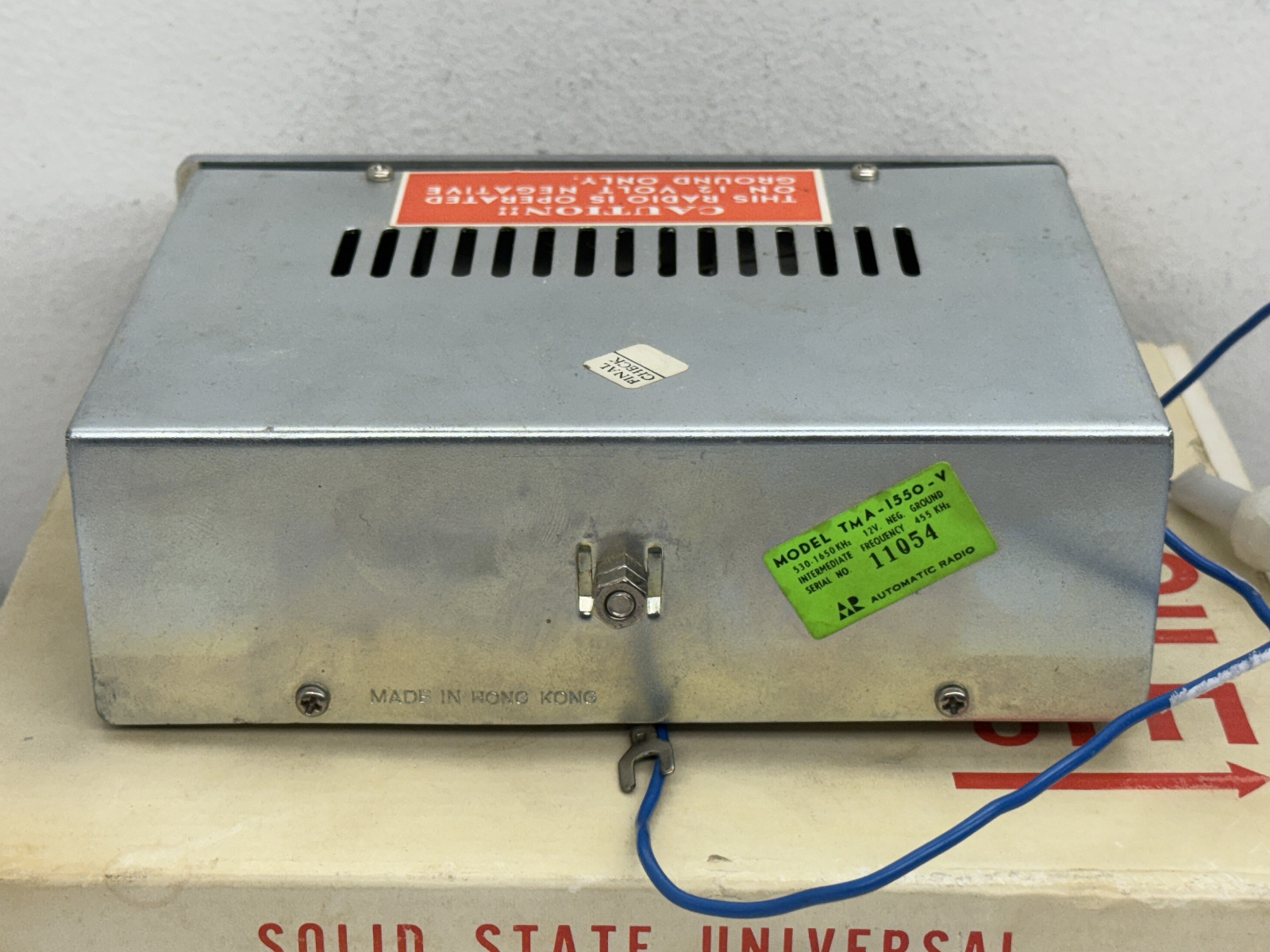 Vintage Automatic Car Radio TMA-1550-V Universal Solid State 12V Hong Kong READ