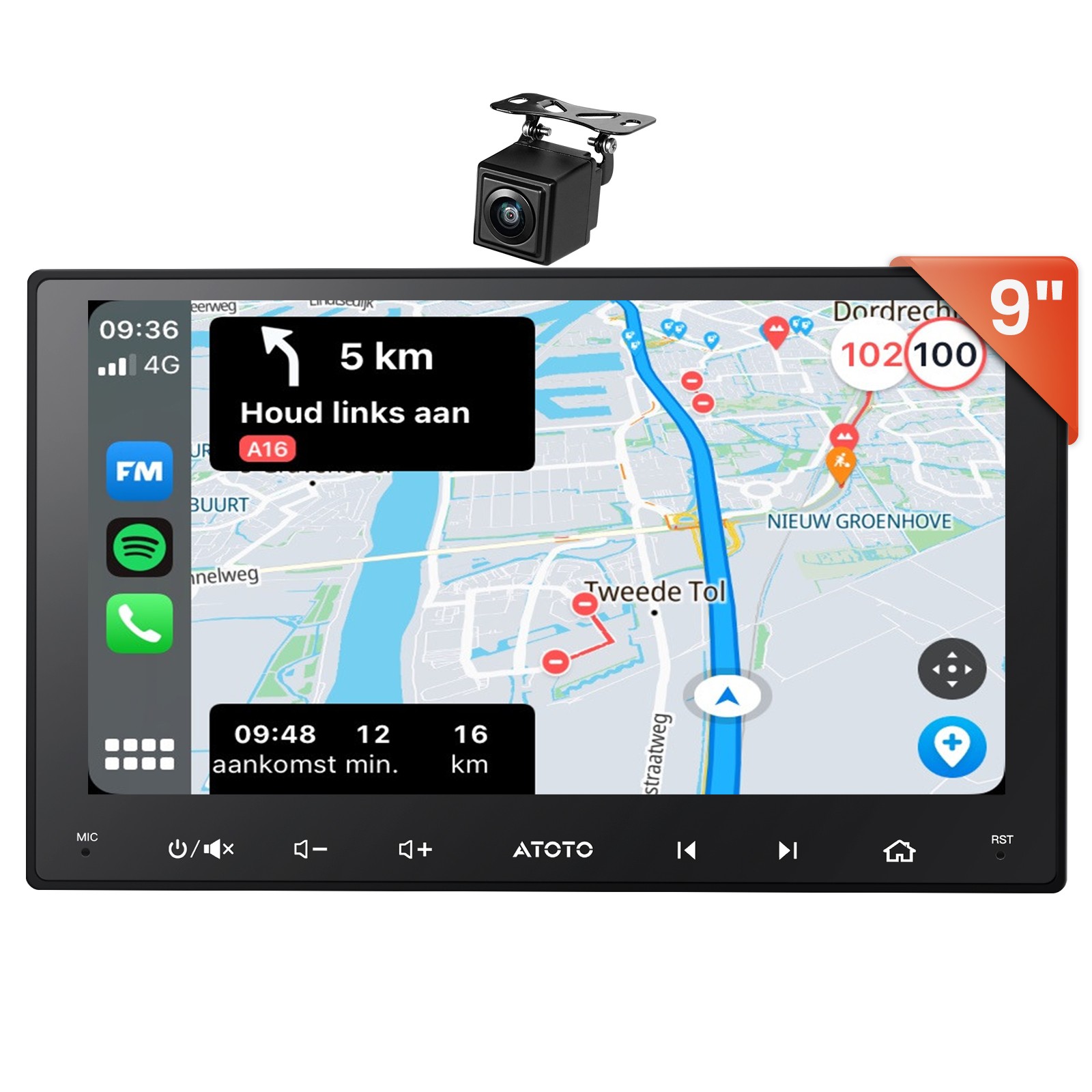 9″ Screen ATOTO Car Stereo Android Carplay Auto GPS GenAI Radio Player HD Camera
