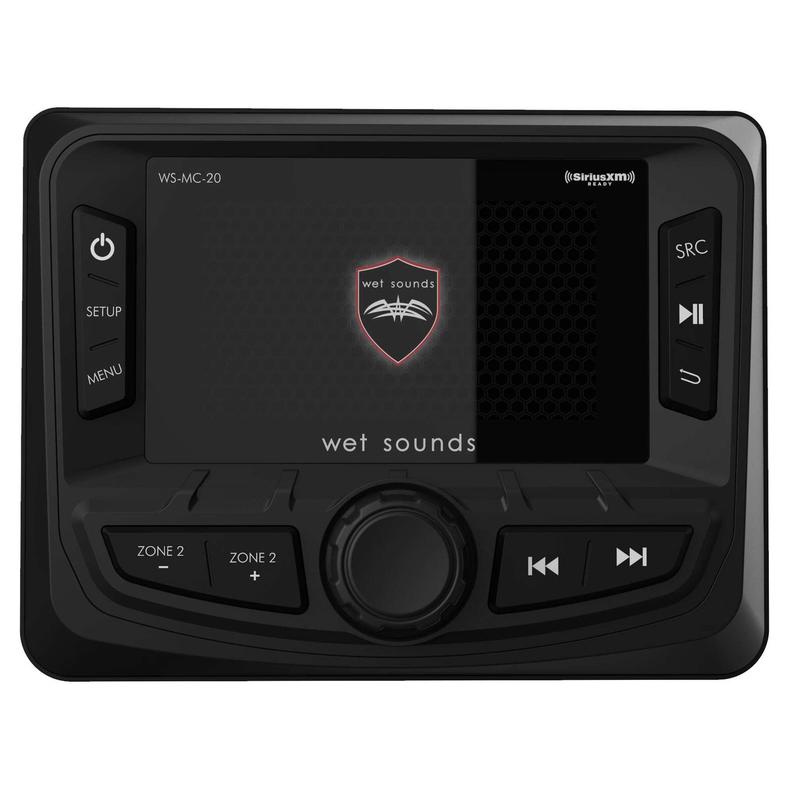 Wet Sounds WS-MC-20 2-Zone Media Center BT/AM/FM/USB, 3″ Color Display