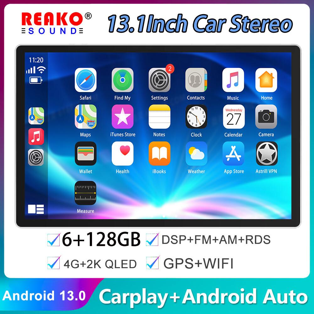 13.1”Android 13 6+128GB Car radio stereo 4G DSP Carplay 2KQLED Screen GPS Navi