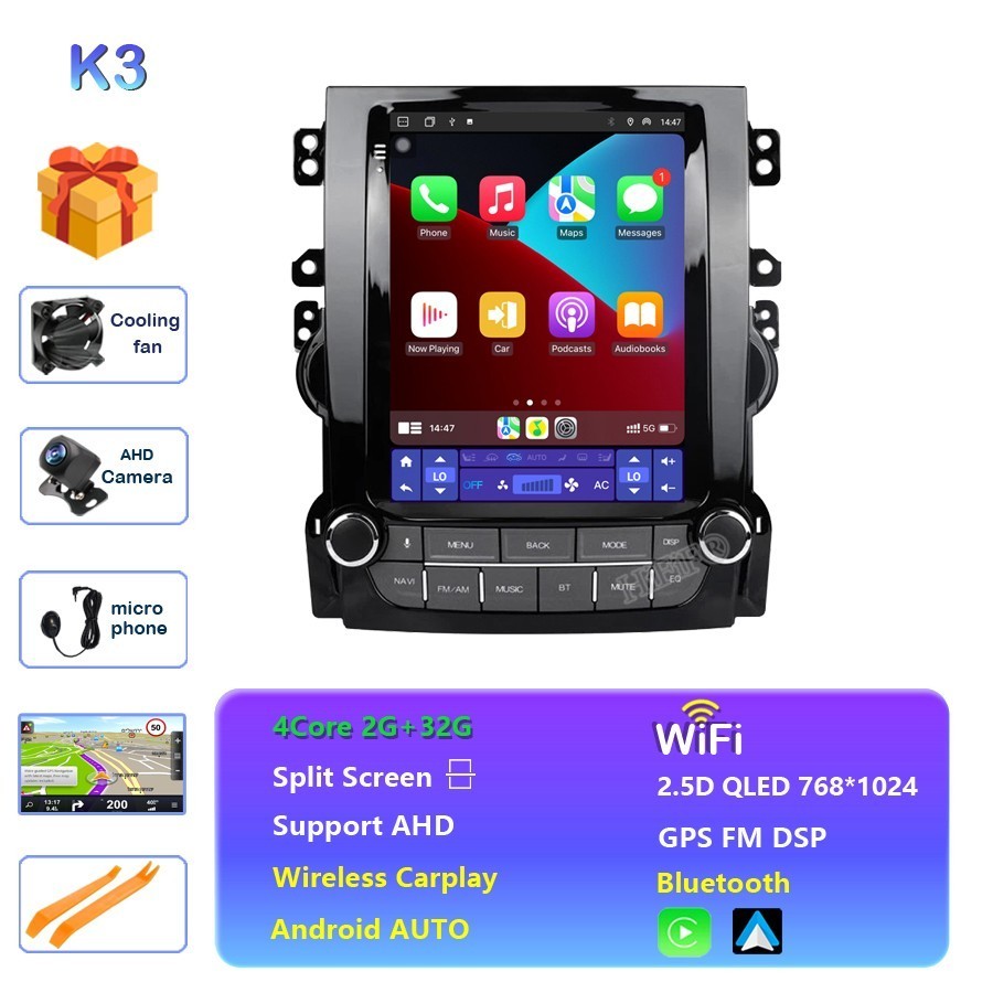Tesla style 64GB Carplay For Chevrolet Malibu 2012-2015 Android Car Stereo Radio
