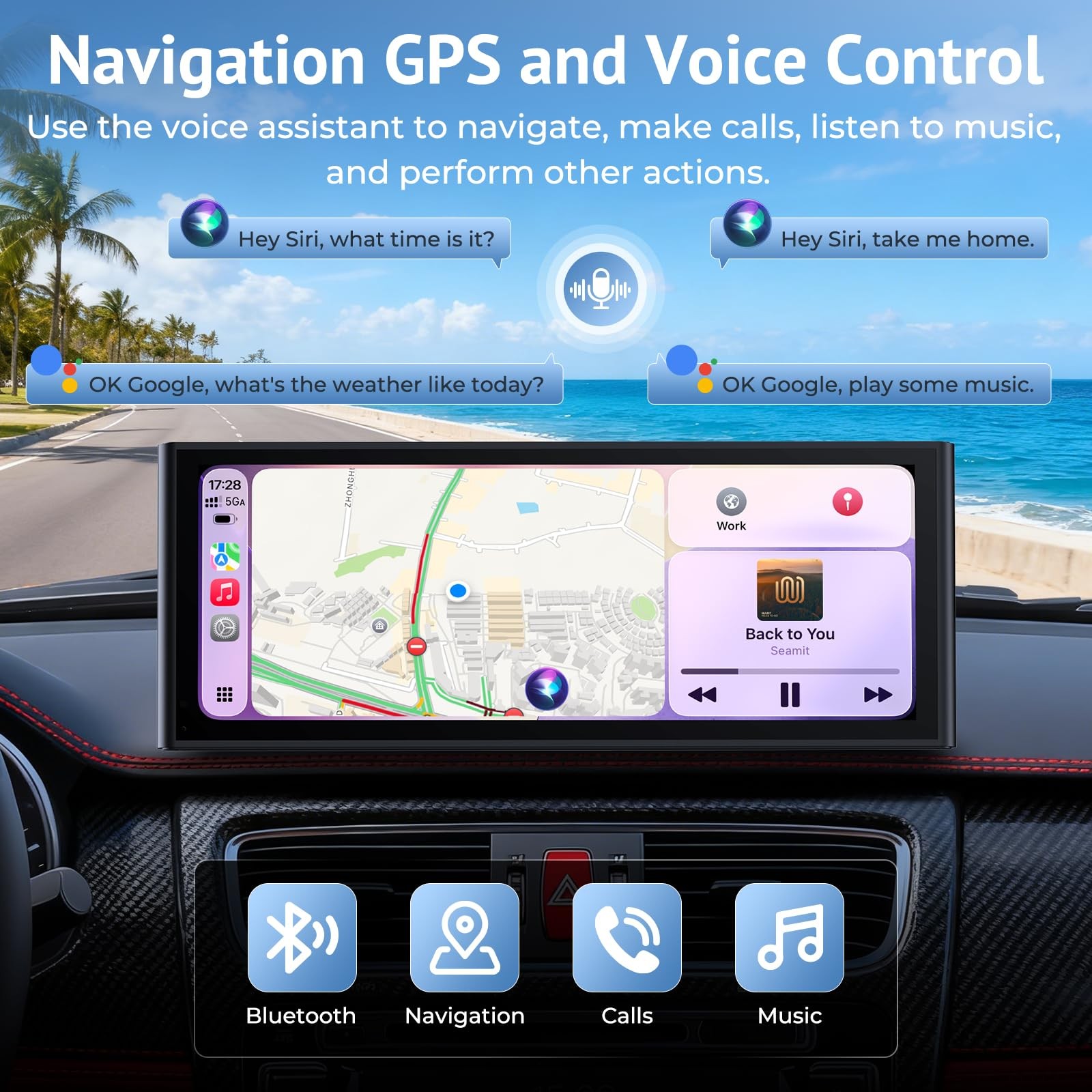 Wireless Apple Carplay Screen 10.26″ 4K Dash Cam 1080P