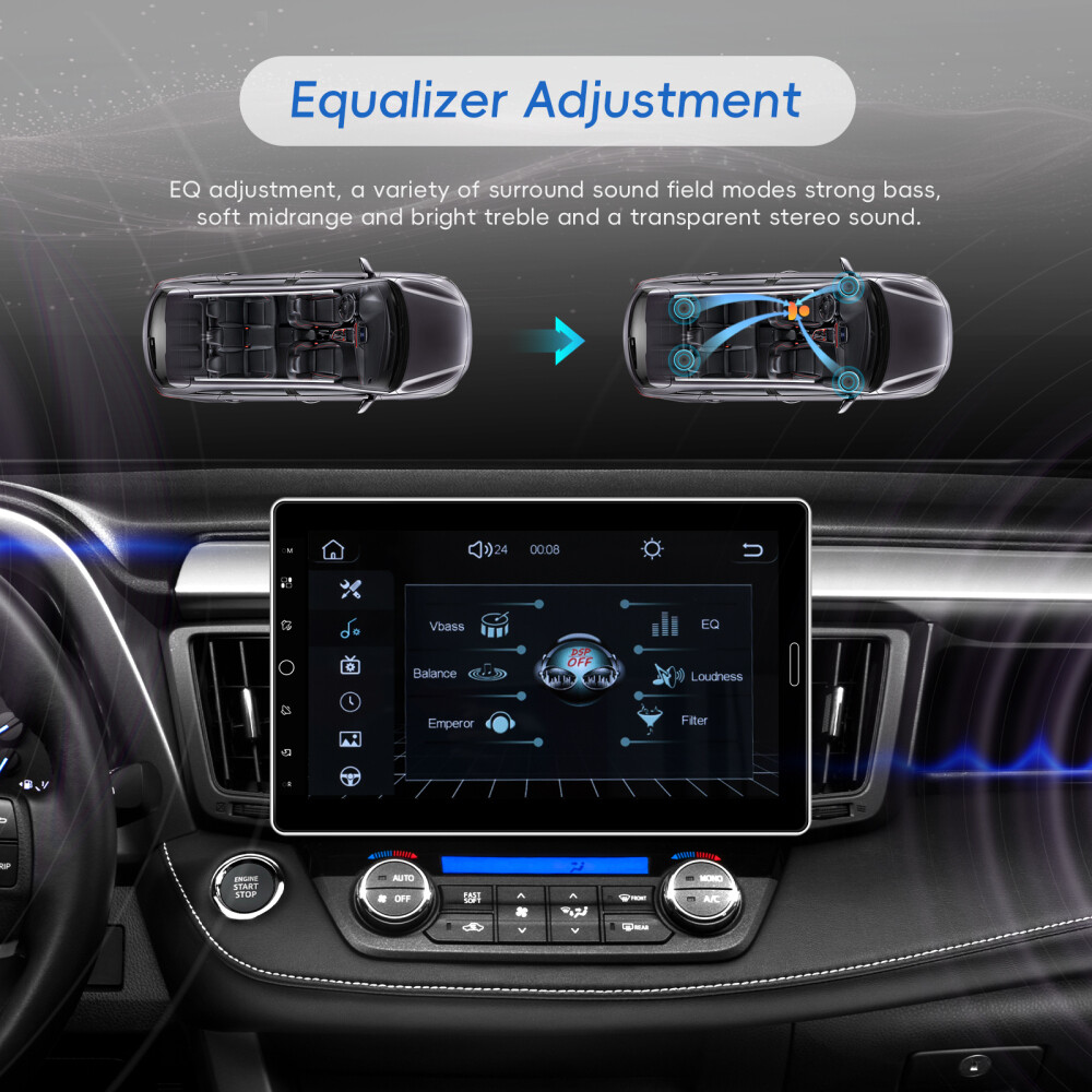 10.1″ Carplay Car Stereo Radio Single 1Din Rotatable Touch Screen Bluetooth MP5