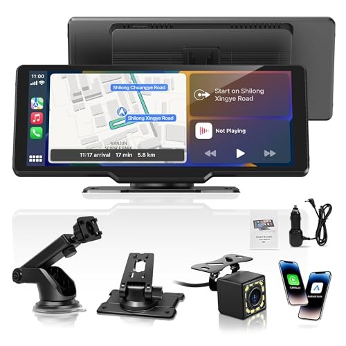 Portable Carplay Screen for Car, 10.26″ Wireless Carplay Car Stereo & 10.26inch