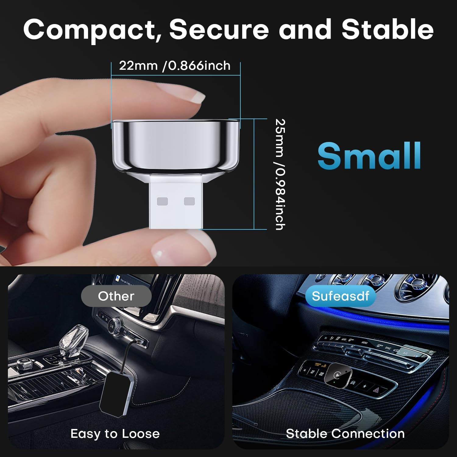 2-In-1 Wireless Carplay & Android Auto Adapter, Plug & Play Carplay Dongle Conve