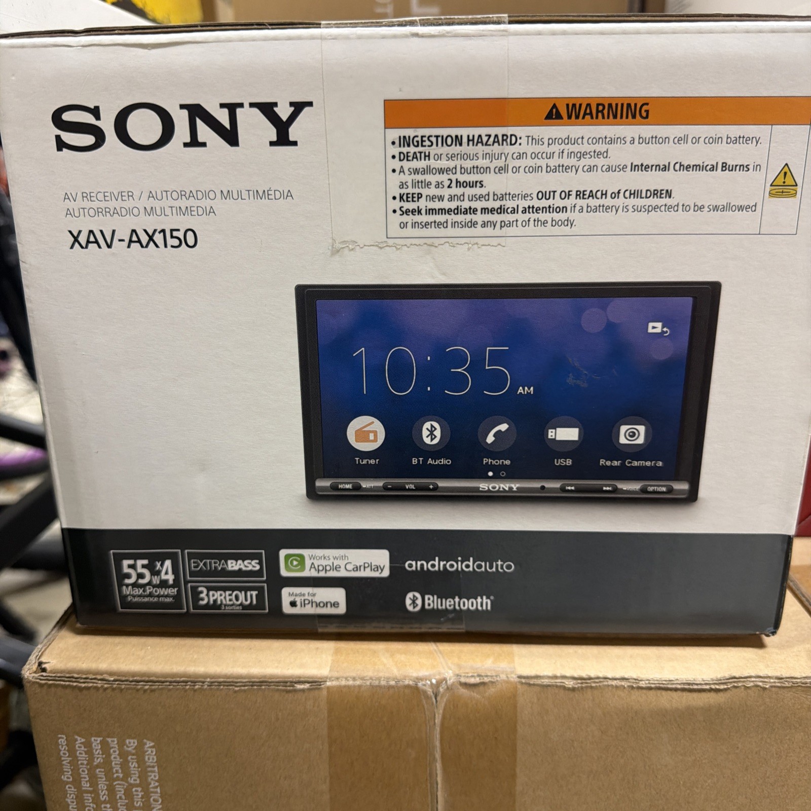 SONY XAV-AX150 6.95″ Apple CarPlay Android Auto AV Digital Media Receiver NEW