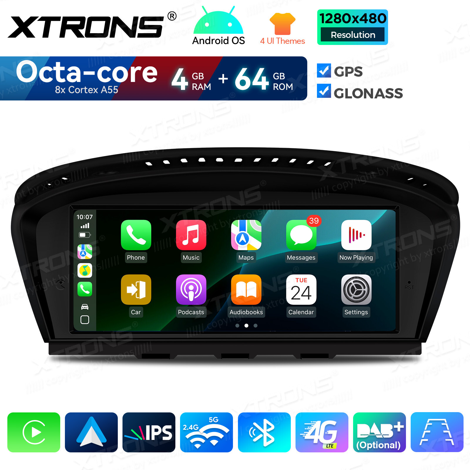 For BMW 3/5 E60 E90 E91 E92 E93 CIC 8.8″ Android 14 Car Stereo GPS 2+32G 8-Core