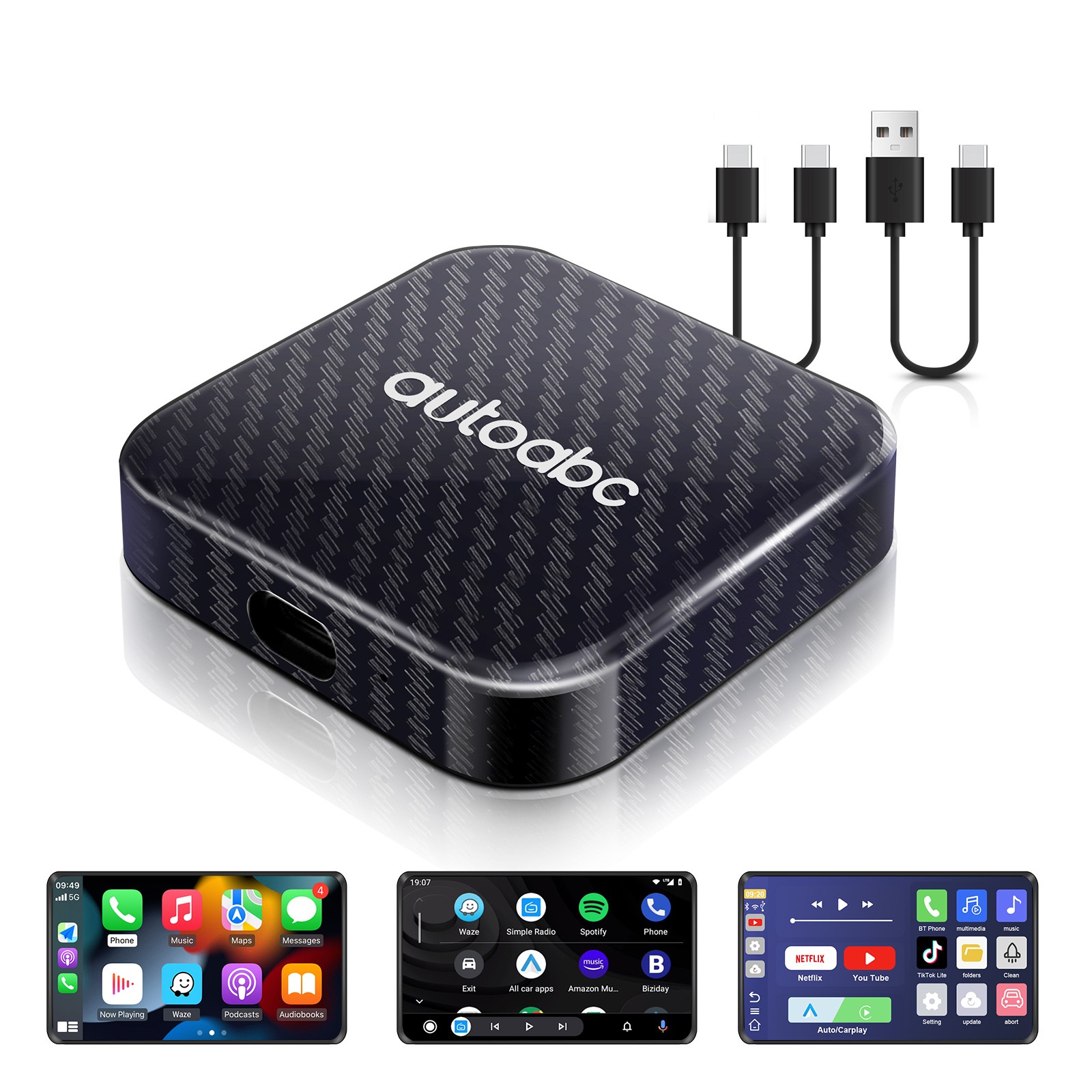 Wireless CarPlayAndroid AutoAdapter Magic Box with Netflix/YouTube/Disney/Google