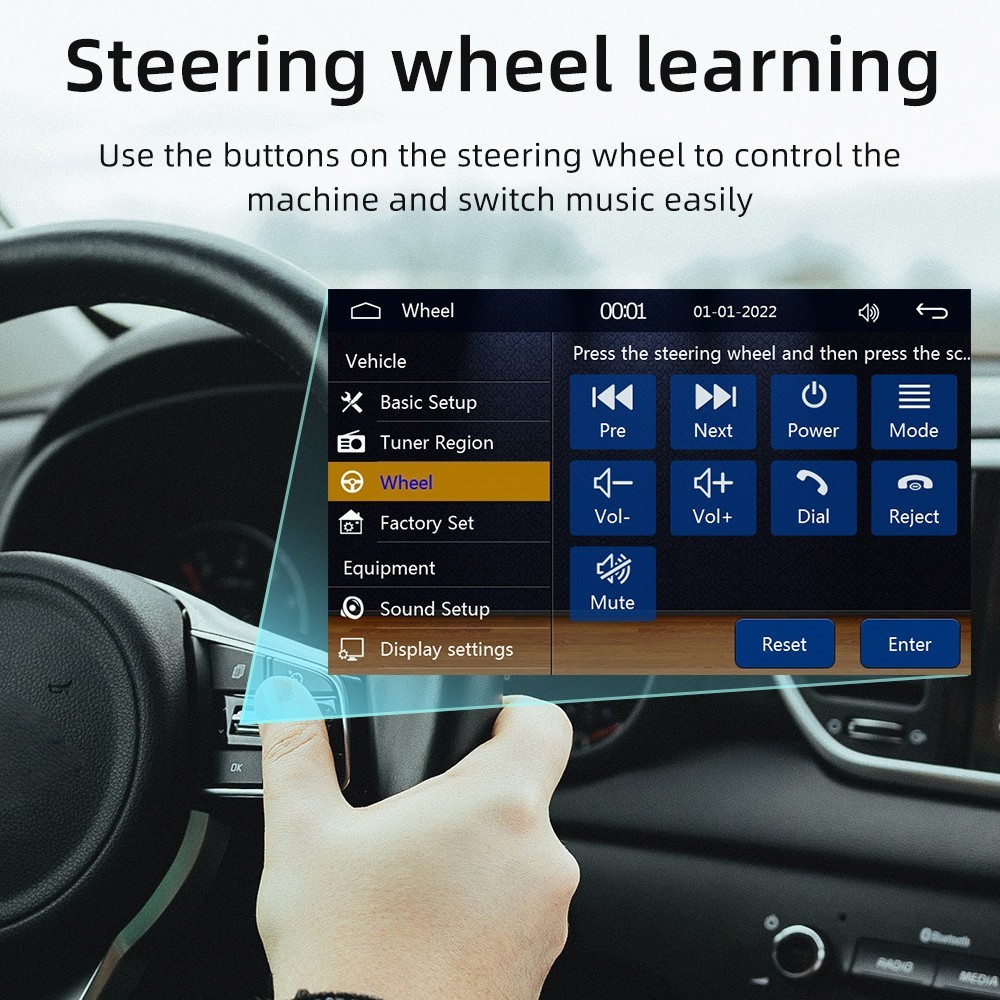1DIN 4″ Car MP5 Player Wireless CarPlay Android Auto Steering Wheel Control AUX