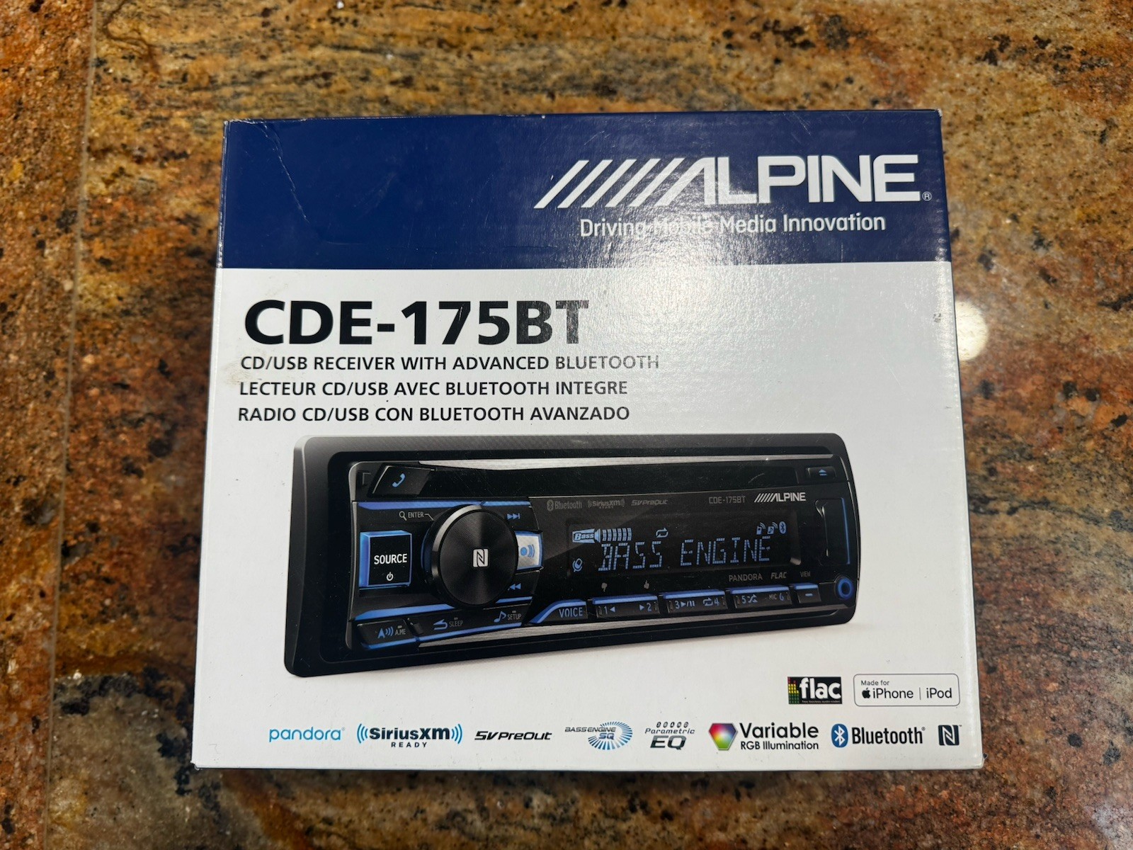 BRAND NEW IN BOX Alpine CDE-175BT CD Player USB Receiver With ADV Bluetooth