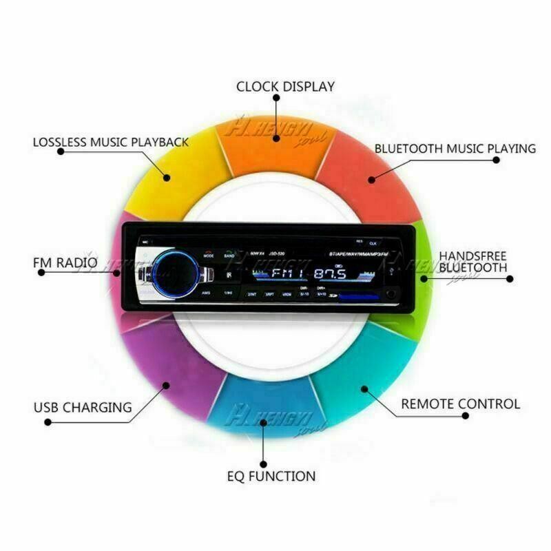 Car Radio Stereo 1Din Bluetooth FM Audio Head MP3/USB/SD/AUX In-Dash Unit Player
