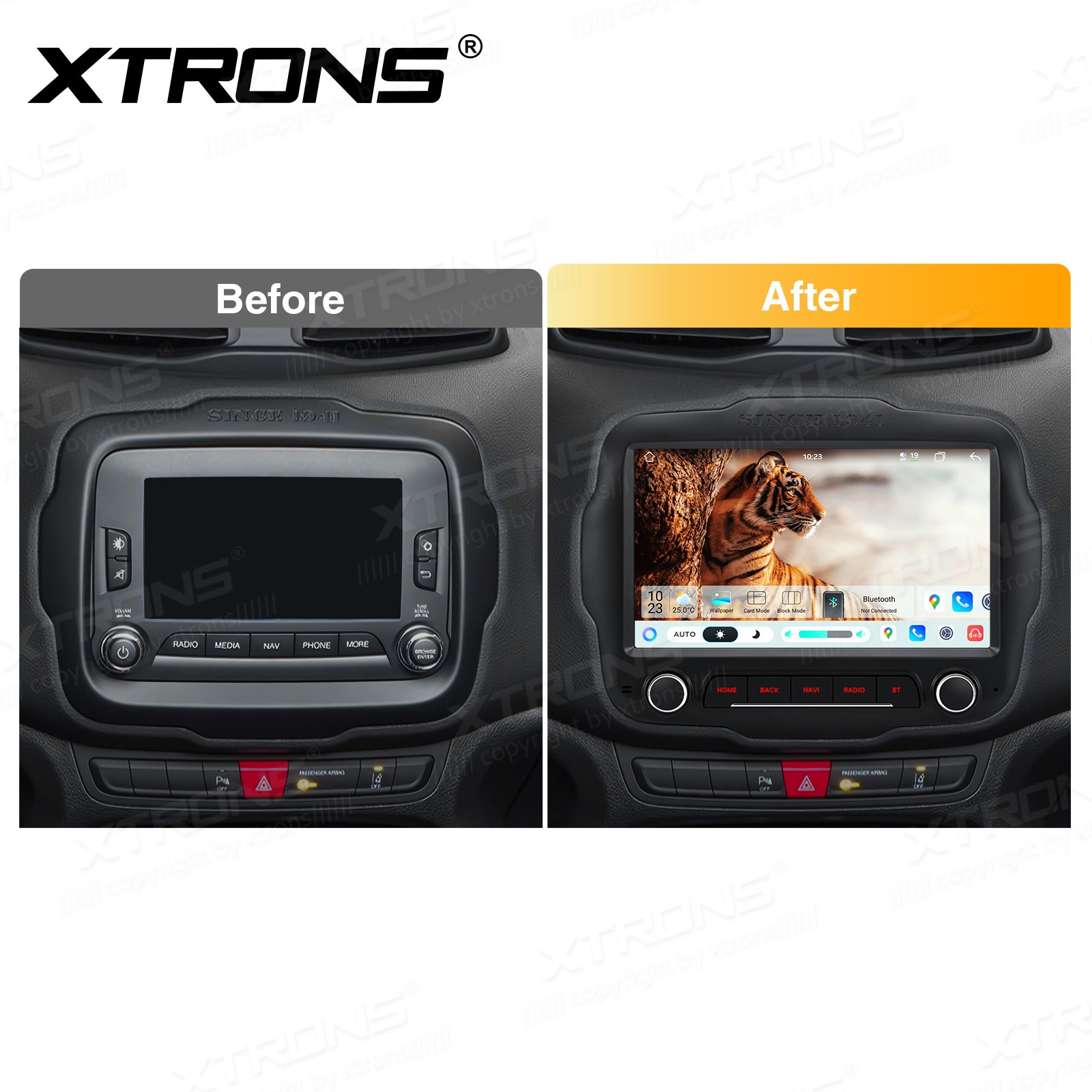 Android 14 Radio for Jeep Renegade 8-Core 8+128GB Wireless CarPlay Auto DSP 4G