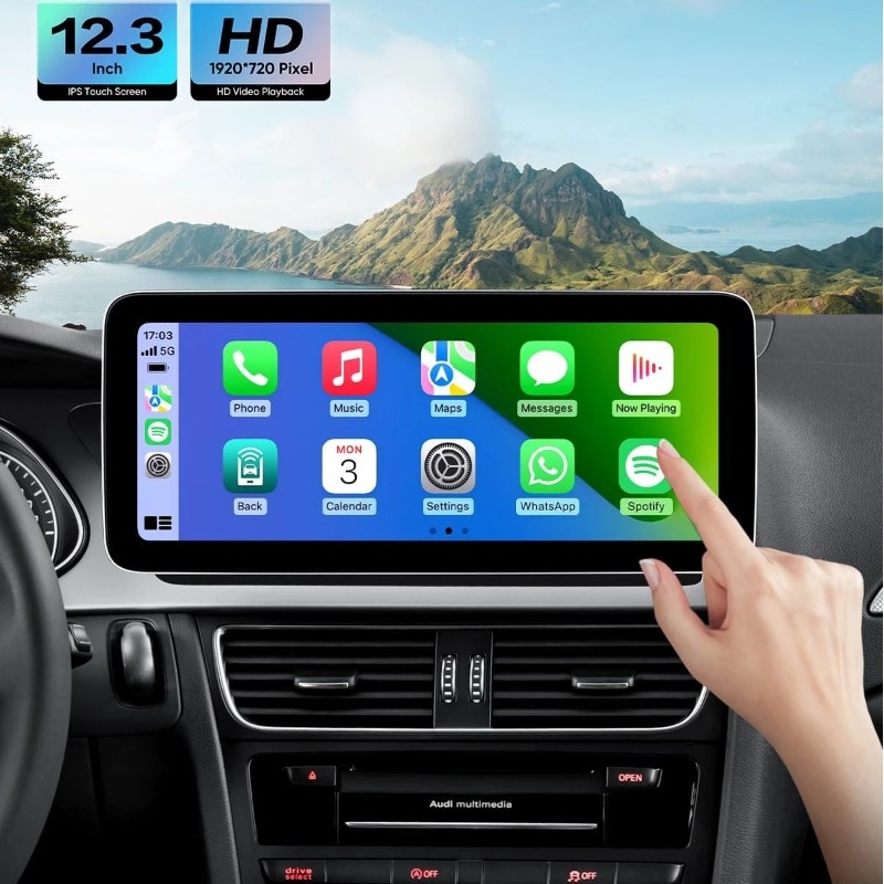 12.3″ For 2008~2016 AUDI A4 S4 SR4 A5 S5 SR5Car Stereo Radio GPS CarPlay 8+64GB