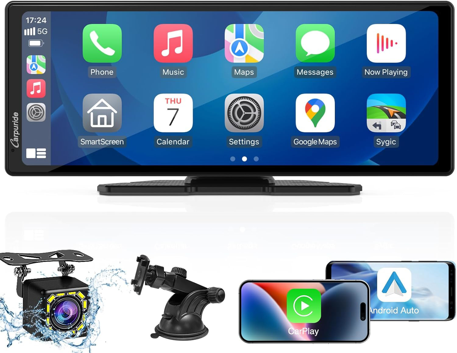 2024 CARPURIDE 9.3 Inch Carplay Screen for Car, Compatible with Wireless/Wired –