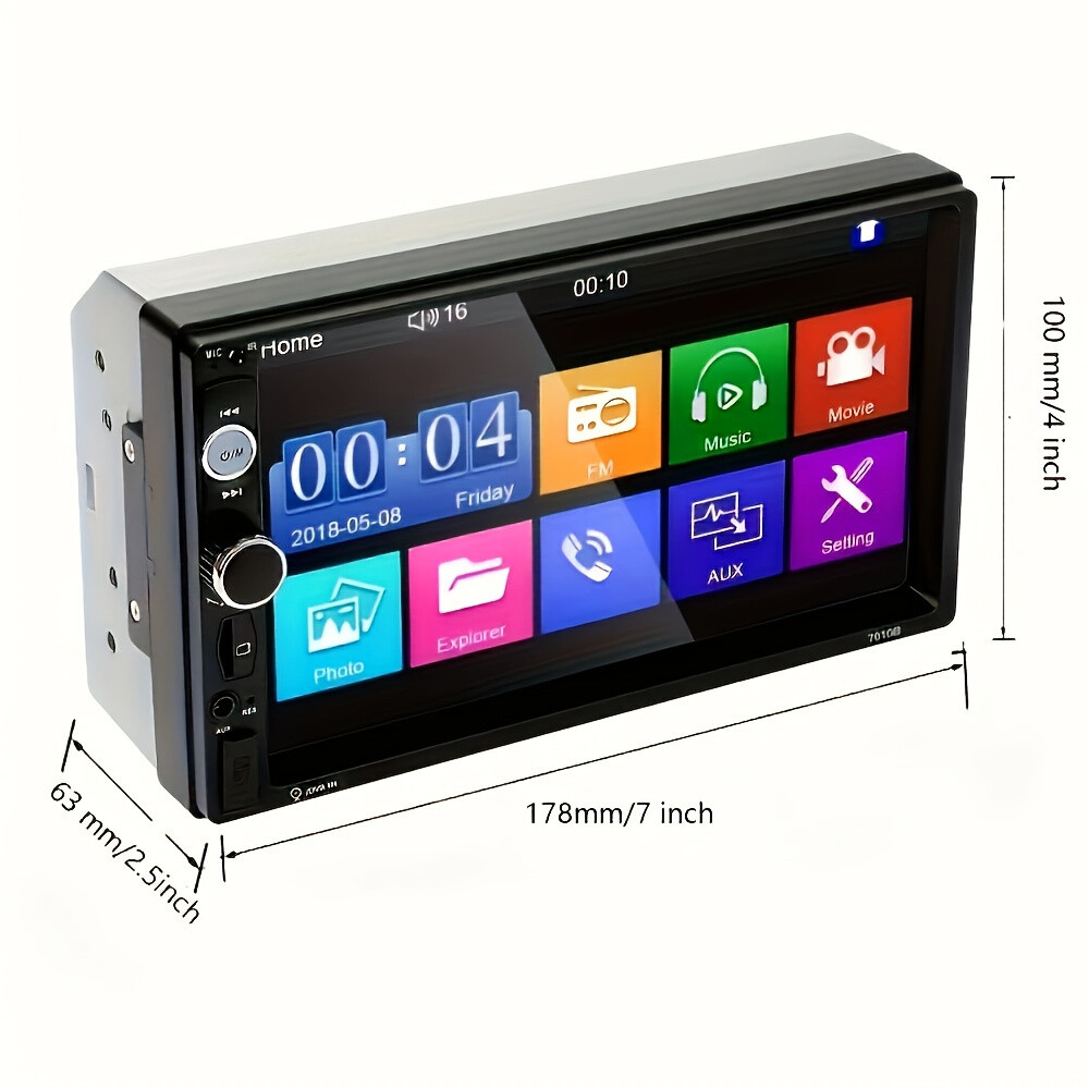Double Din EQ Car Stereo 7″ LCD Screen Car Radio MP5 Player AUX Input Link