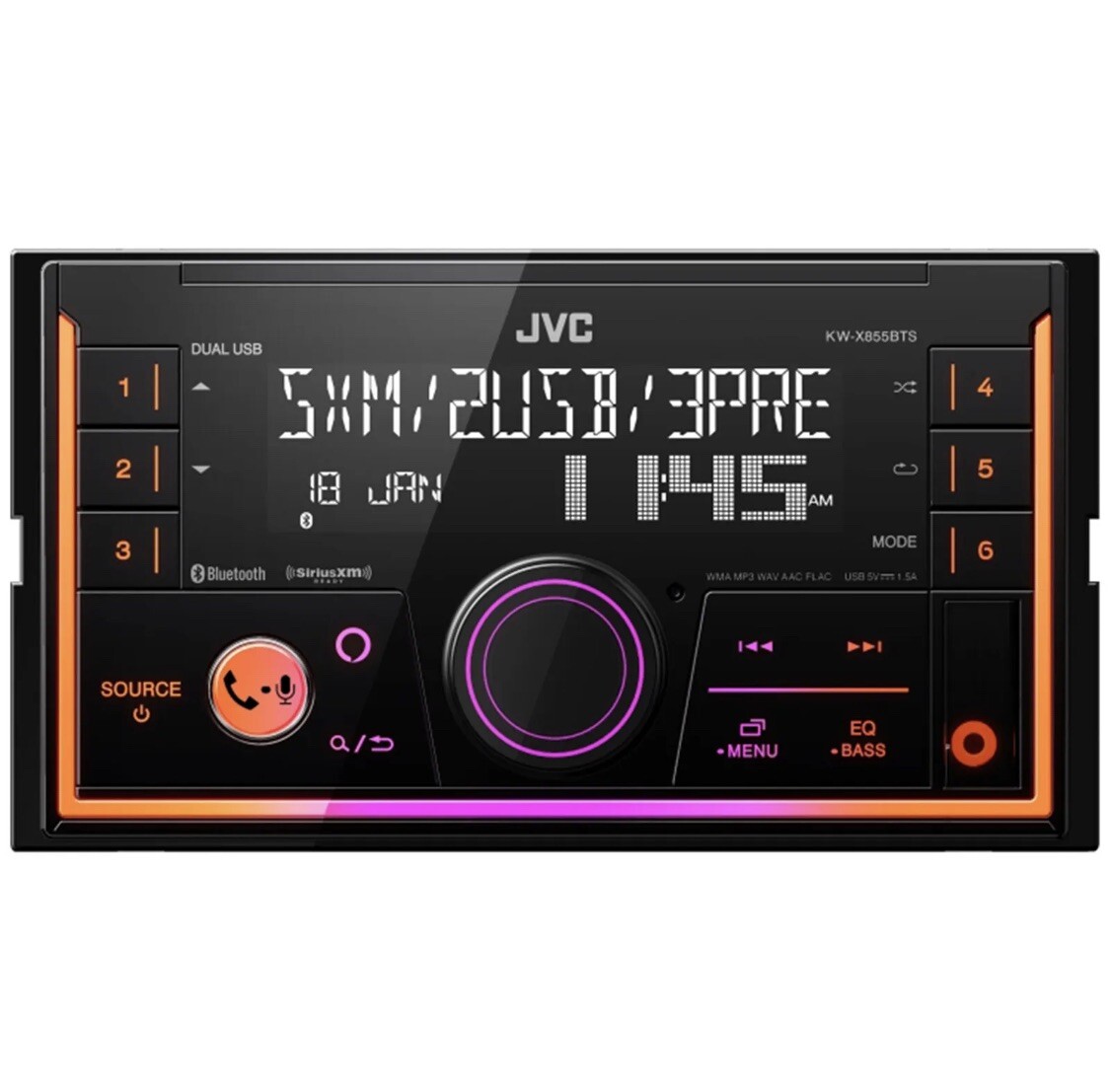 JVC KW-X855BTS Double DIN AM/FM Radio USB Bluetooth Digital Media Receiver