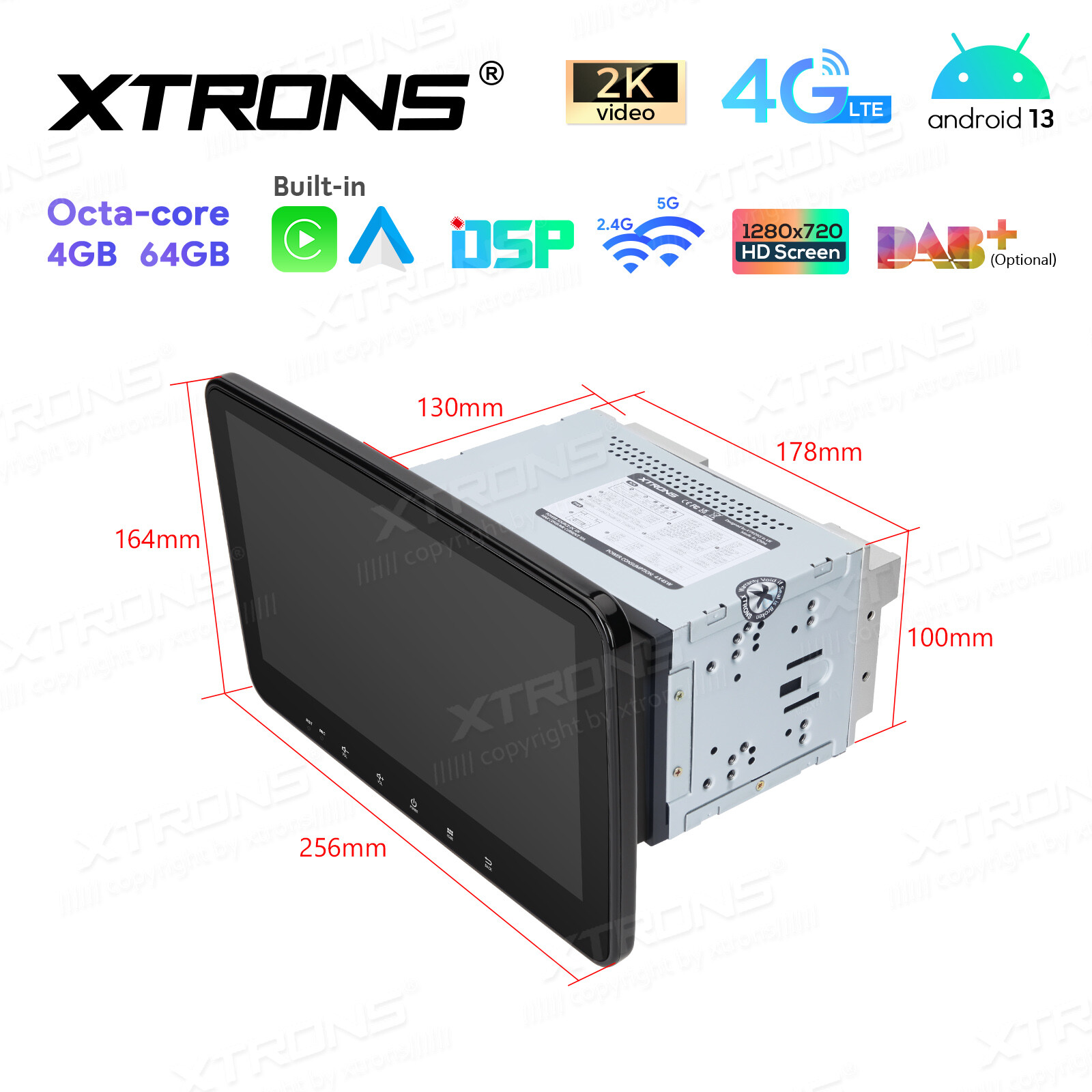 10.1” QLED Double 2 DIN Android 13 8-Core Car Stereo GPS Radio Navi Head Units