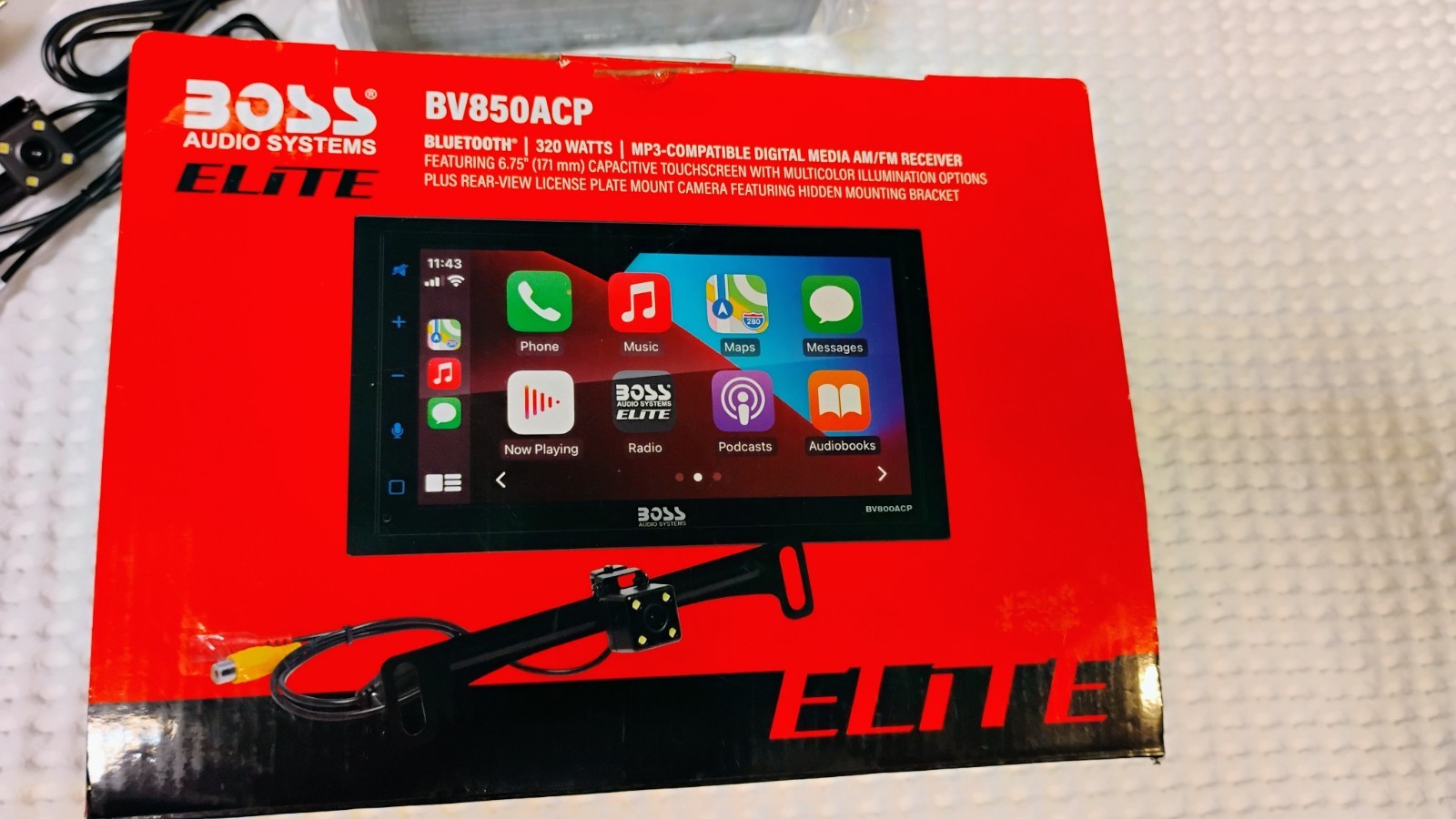 New Open Box Boss Audio Systems Elite BV850ACP Receiver + Cam, Complete Unused