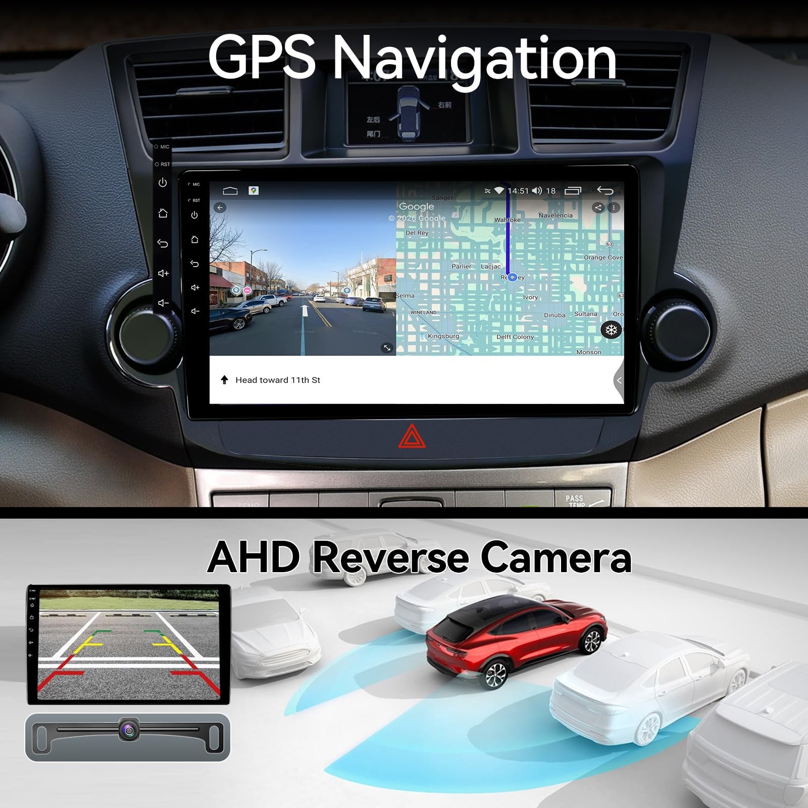 9″ 64GB Wireless Carplay & Android Auto Stereo for 2008-2013 Toyota Highlander