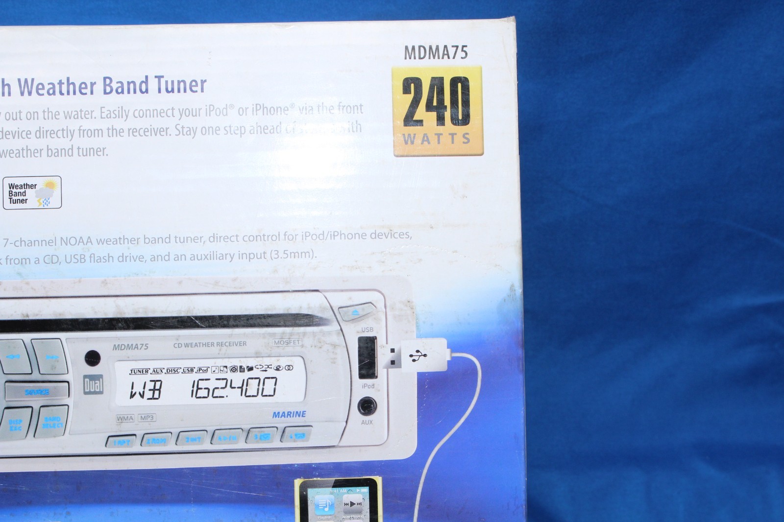 Dual Marine MDMA75 AM/FM/CD/MP3/WMA/Ipod Radio Player boat radio NIB