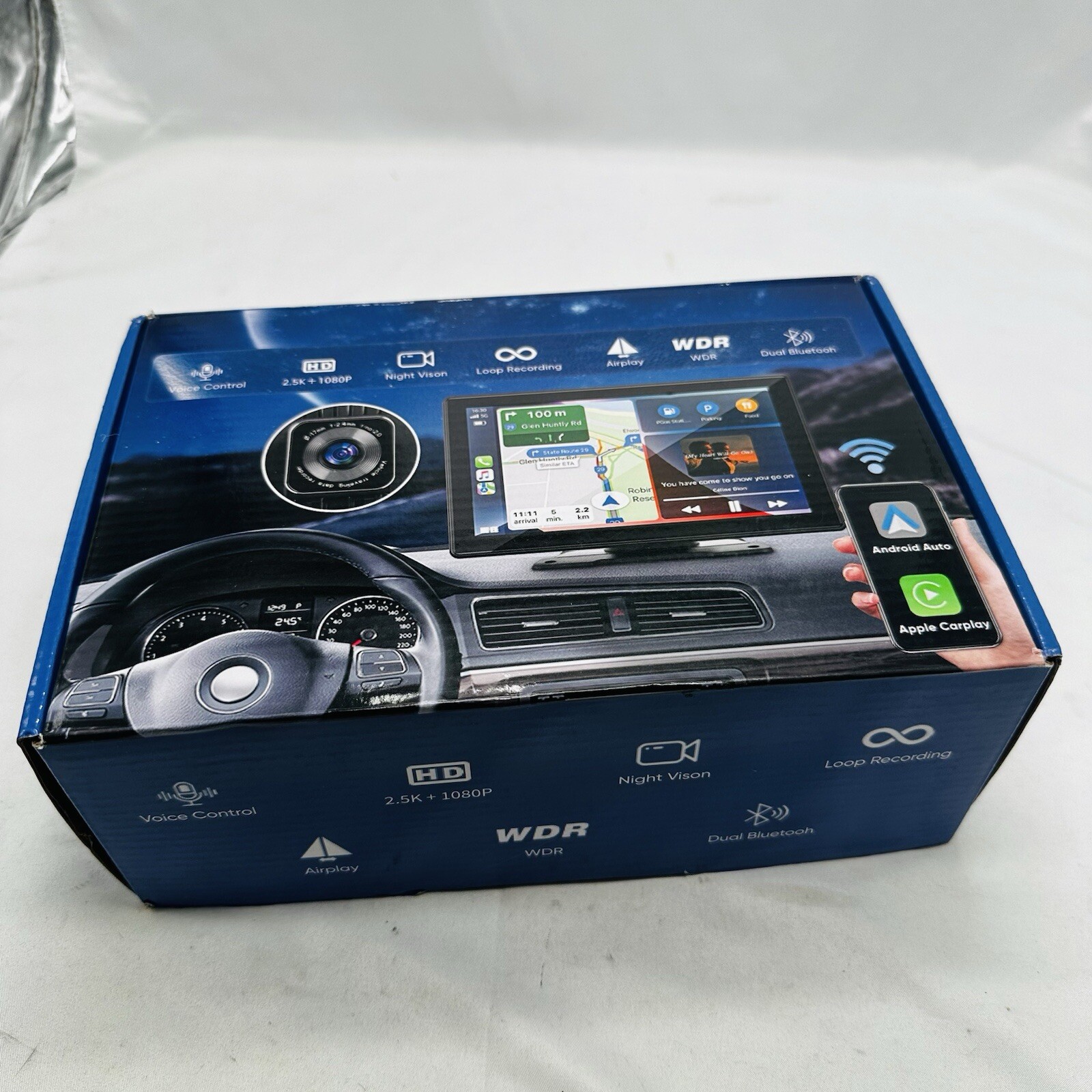 Wireless Apple Carplay Touchscreen for Car with 2.5K Dash Cam,9.3 Inches Univers