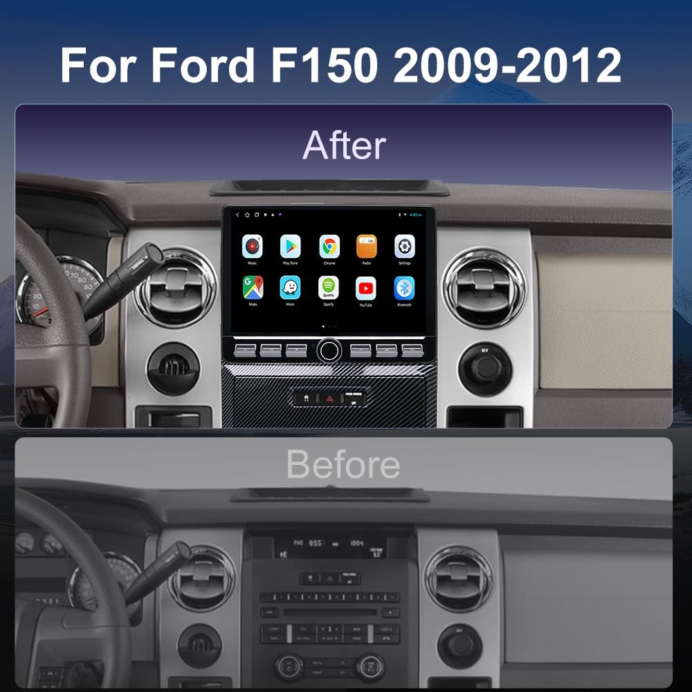 QLED Radio for Ford F150 2009 2010 2011 2012,2013 2014 STX XL Upgrade,Carbon …