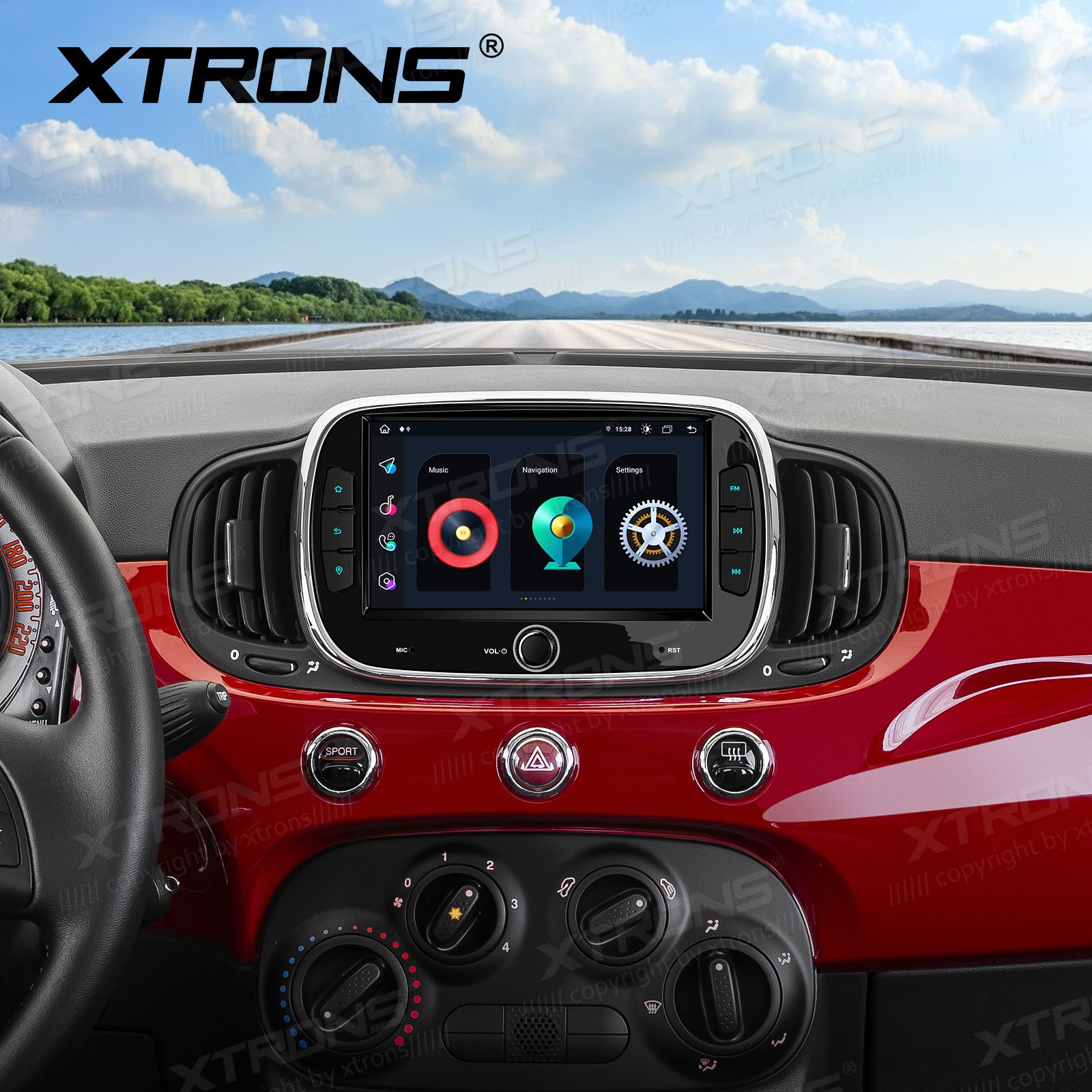 CarPlay For Fiat 500 Android 13 8-Core Car Stereo Radio RDS GPS 4G LTE WiFi 64GB