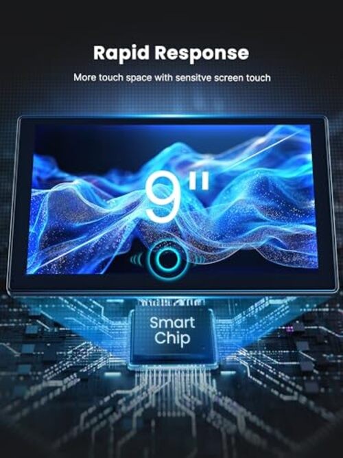 9″ Wireless Apple Carplay Screen for Car, Portable Car Play Screen for Q9SS-1
