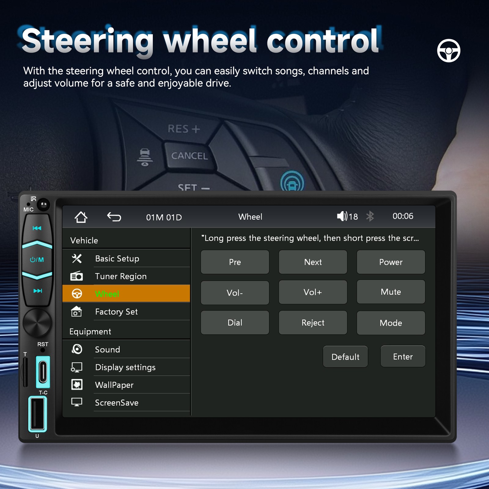 7″ Wireless Car Radio FM Double 2DIN Apple CarPlay Stereo Touch Screen Bluetooth