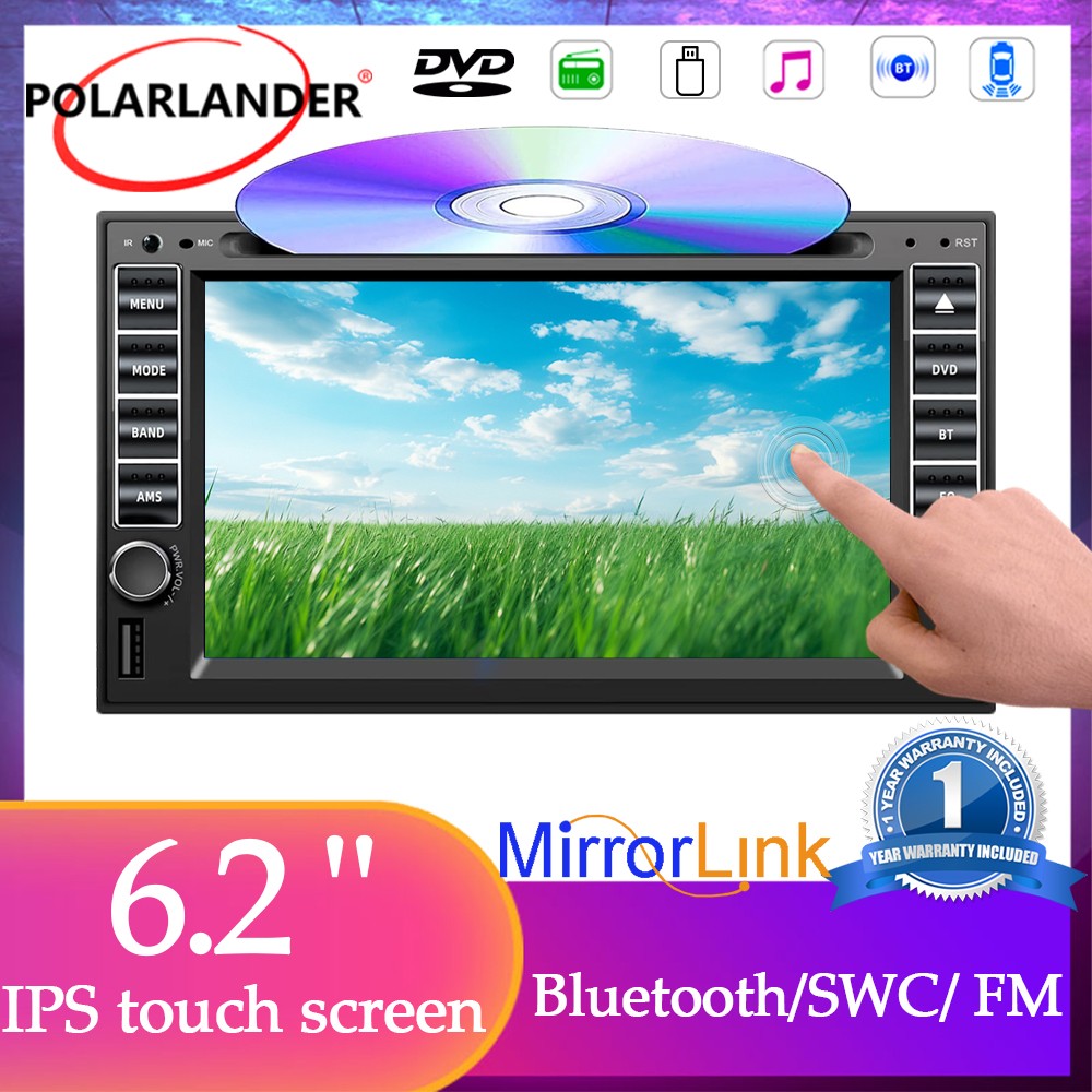 6.2″ USB/SD/AUX Stereo Touch Screen Bluetooth 2 Din DVD/CD Player Remote control