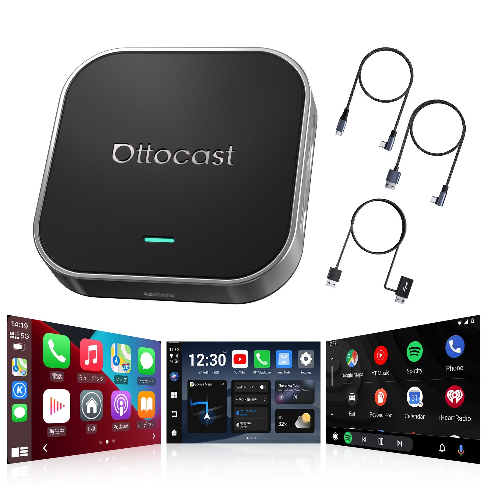 Wireless Android Auto CarPlay AI Box Android 12 Car Multimedia Streaming Device