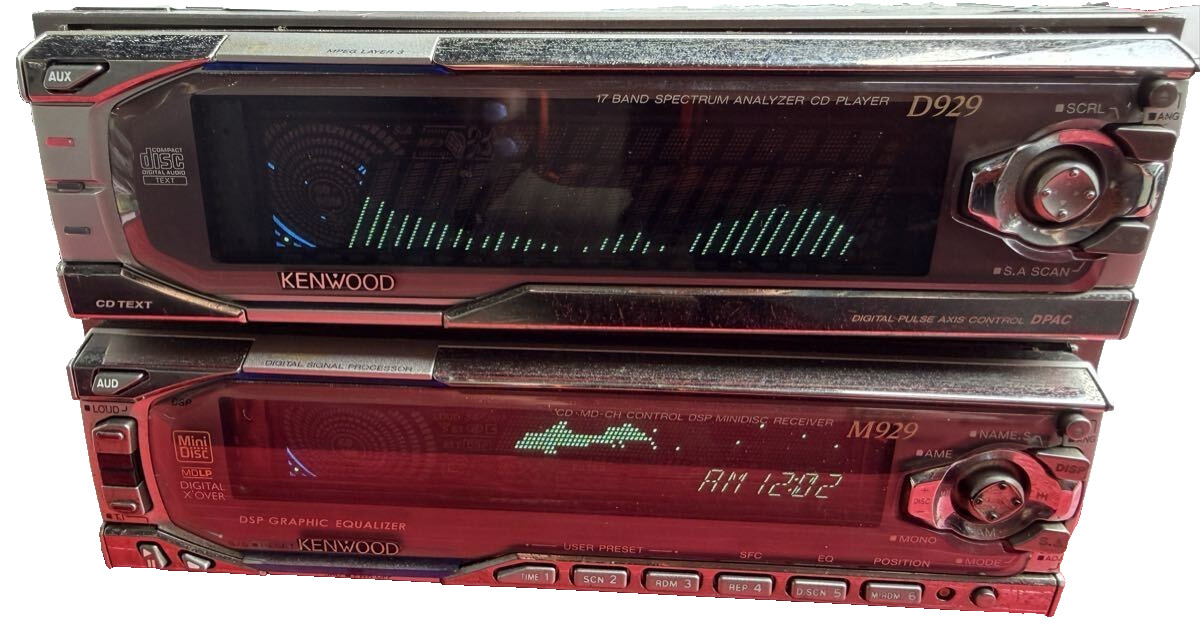 Kenwood M929 D929 CD MD Player Head Unit Set JDM Old School Car Audio Japan