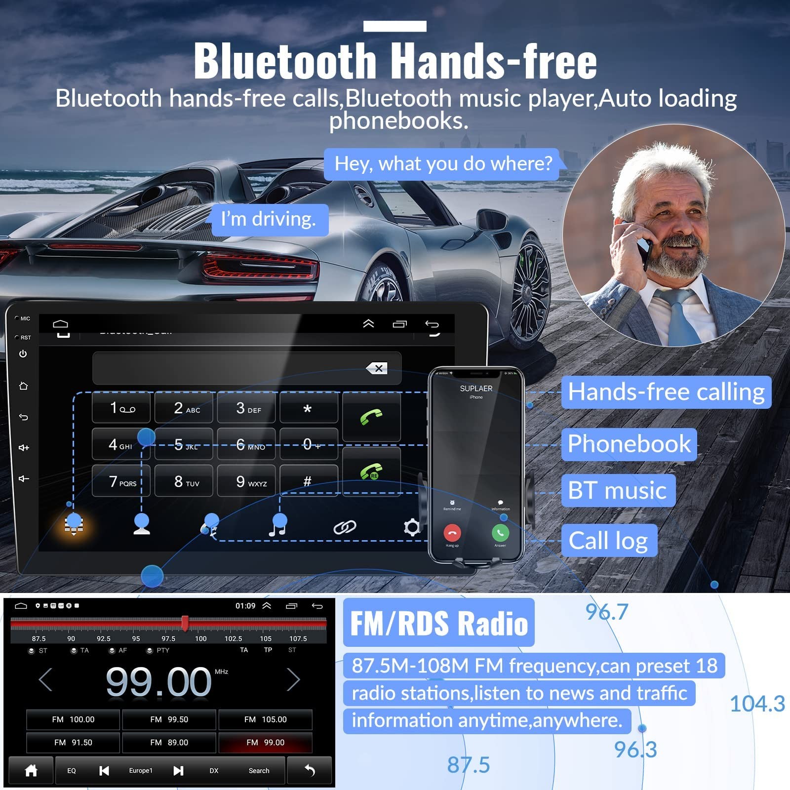 Camecho Car Radio Head Unit Android 13 For Hyundai Tucson Ix35 2010-2015 Radio