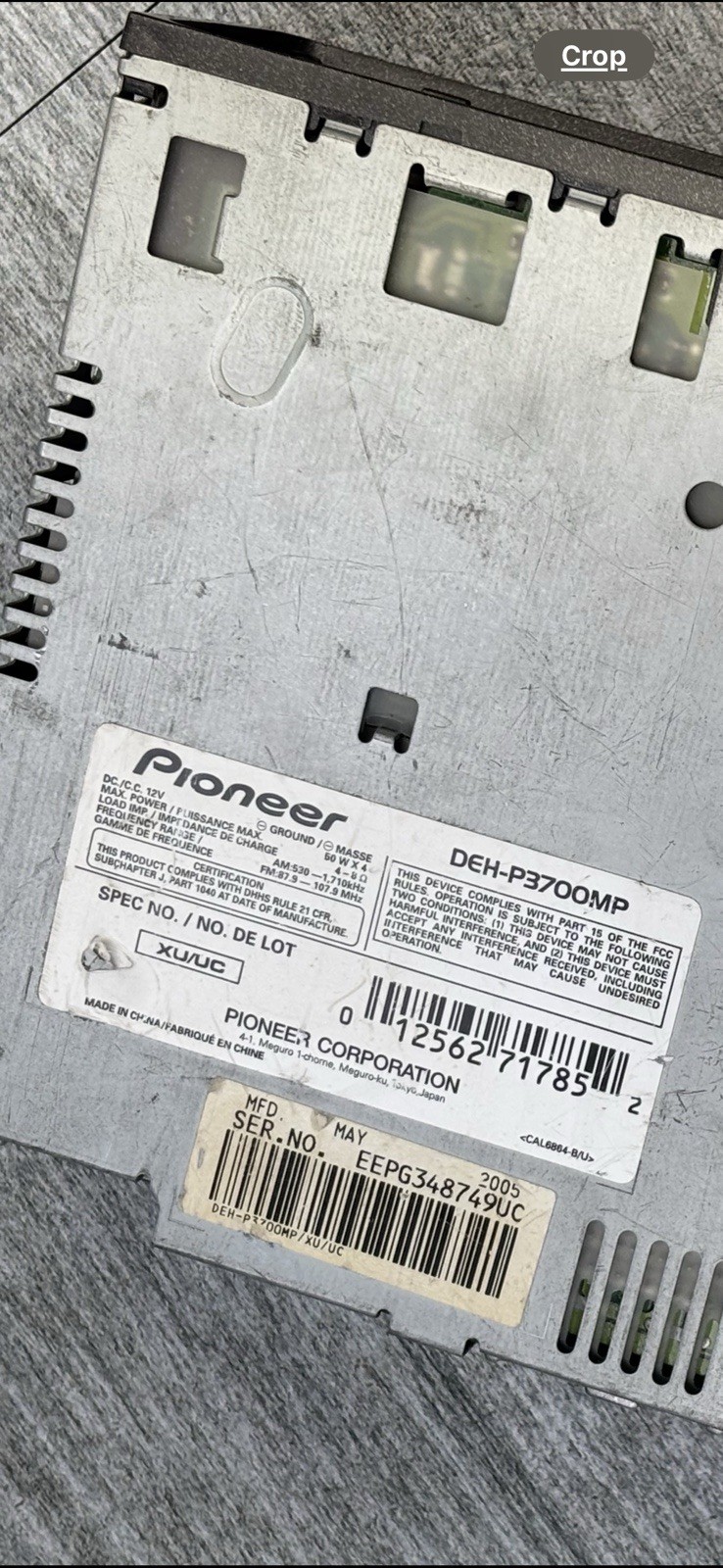 Pioneer DEH-P3700MP SAT Radio Ready MOSFET 50w SuperTuner III WMA MP3 CD Stereo