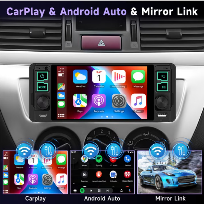 Estereo De Pantalla con Bluetooth Para Coche Carro Auto MP3 Player RM/RMVB/AVI/M