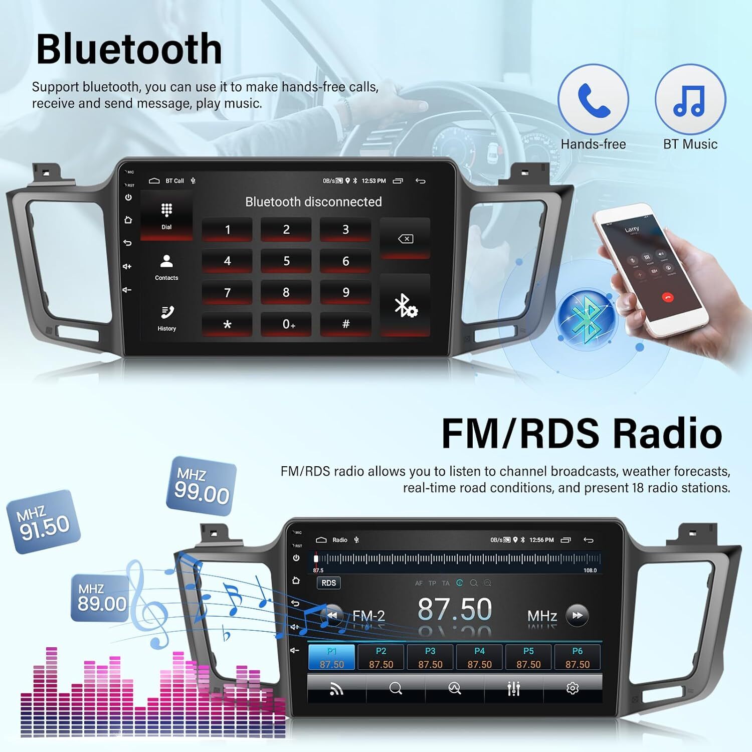 5G WiFi Car Stereo Radio GPS for Toyota RAV4 2013-2018 with Carplay/Android Auto