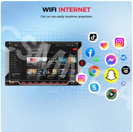 7 inch 2Din Car Multimedia MP5 Player GPS WiFi For CarPlay Android Auto FM AUX