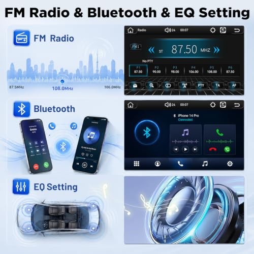 10 inch Single Din Car Stereo 10.1 Touchscreen Radio with CarPlay | Android