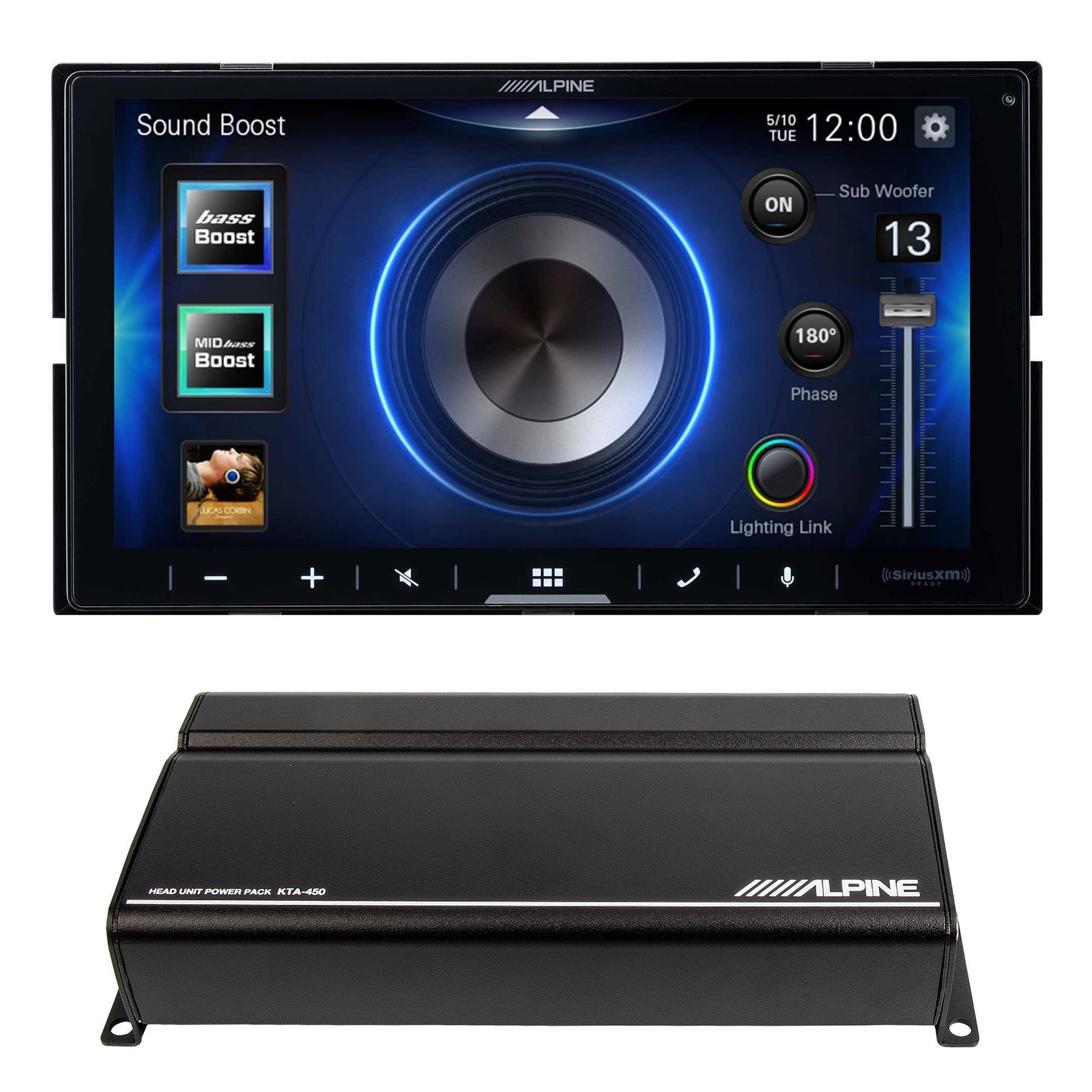 Alpine iLX-W670 Receiver, KTA-450 Amplifier, Apple CarPlay/Android Auto Support